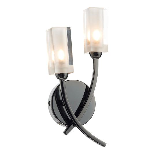 dar lighting Morgan Double Wall Bracket Black Chrome MOR0967