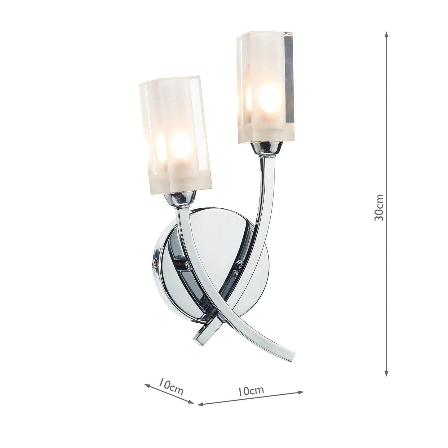 dar lighting Morgan Double Wall Bracket Polished Chrome MOR0950