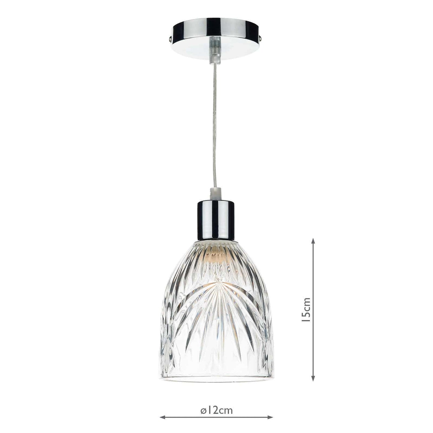 dar lighting Motif Easy Fit Pendant Clear Glass MOT6508