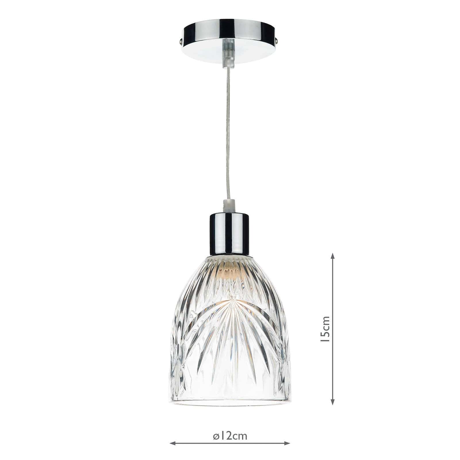 dar lighting Motif Easy Fit Pendant Clear Glass MOT6508