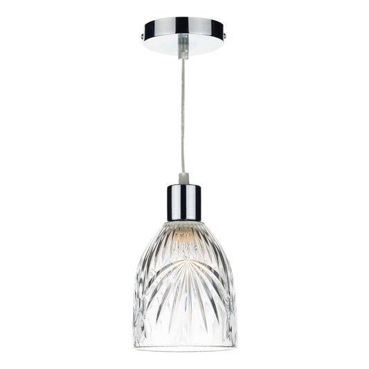 dar lighting Motif Easy Fit Pendant Clear Glass MOT6508