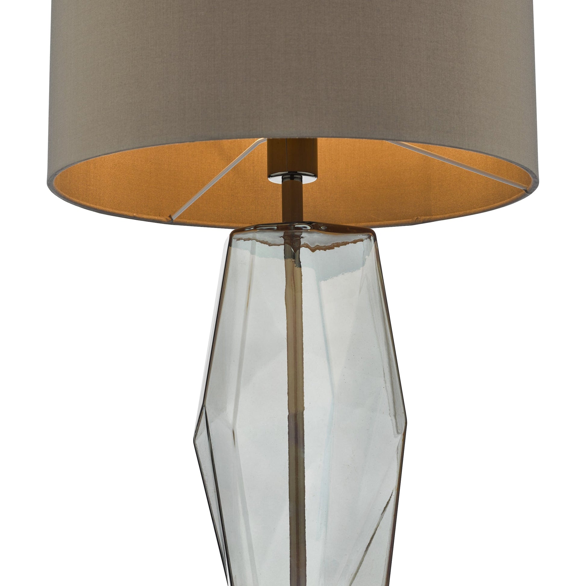 dar lighting Mubina Touch Table Lamp Black Chrome Smoked Glass With Shade MUB4308