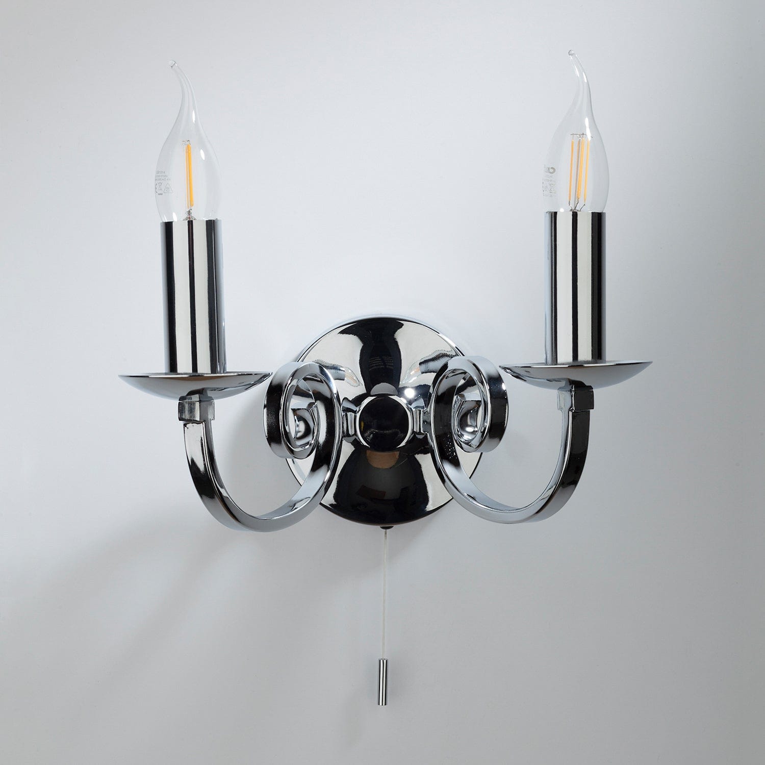 dar lighting Murray 2 Light Wall Light Polished Chrome MUR0950