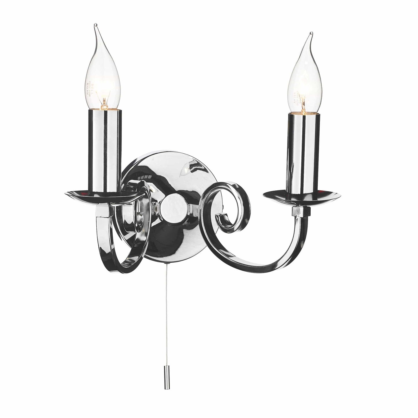 dar lighting Murray 2 Light Wall Light Polished Chrome MUR0950