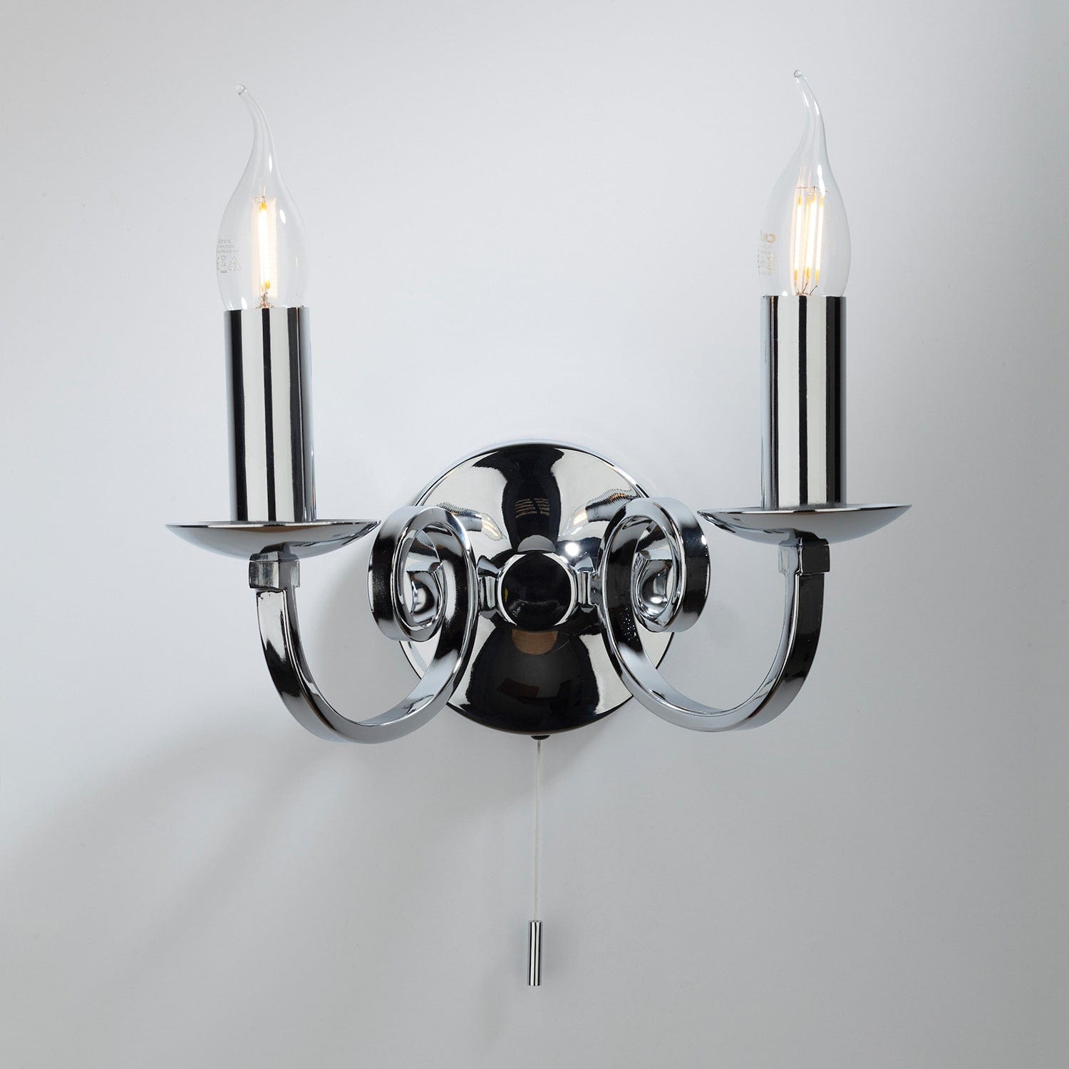 dar lighting Murray 2 Light Wall Light Polished Chrome MUR0950