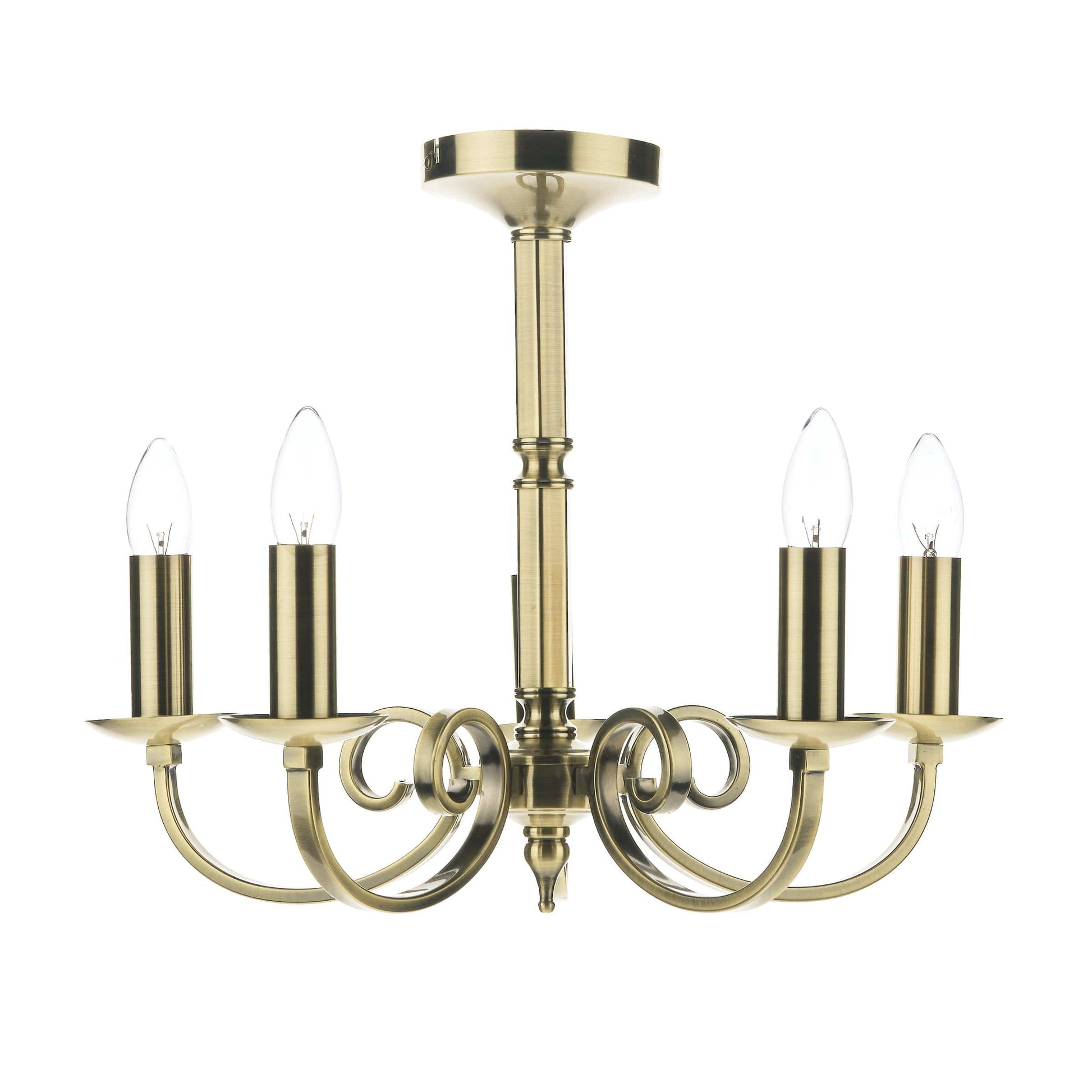 dar lighting Murray 5 Light Dual Mount Pendant Antique Brass MUR0575