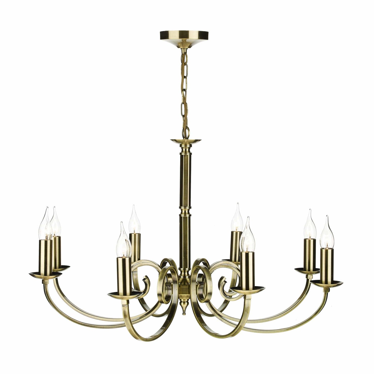 dar lighting Murray 8 Light Dual Mount Pendant Antique Brass MUR0875