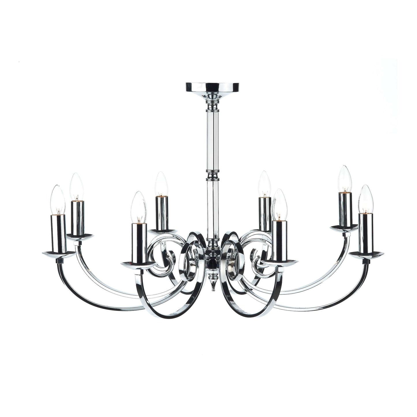 dar lighting Murray 8 Light Dual Mount Pendant Polished Chrome MUR0850