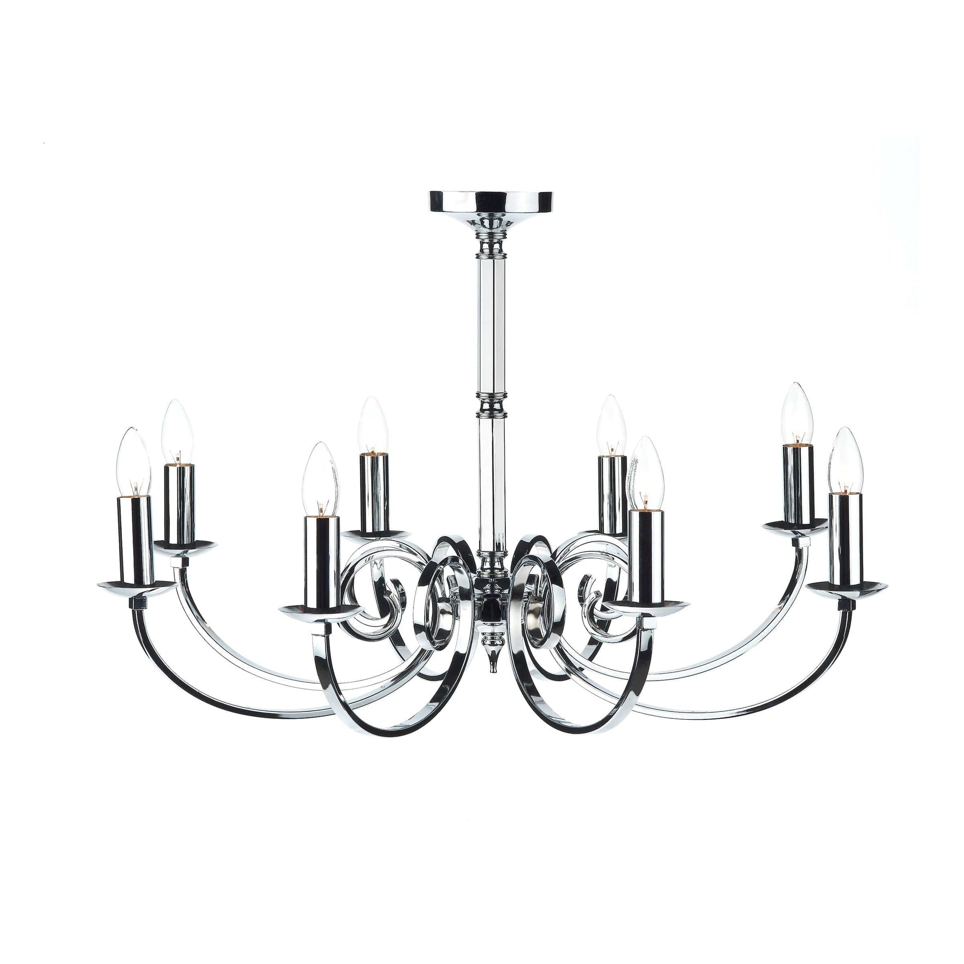 dar lighting Murray 8 Light Dual Mount Pendant Polished Chrome MUR0850
