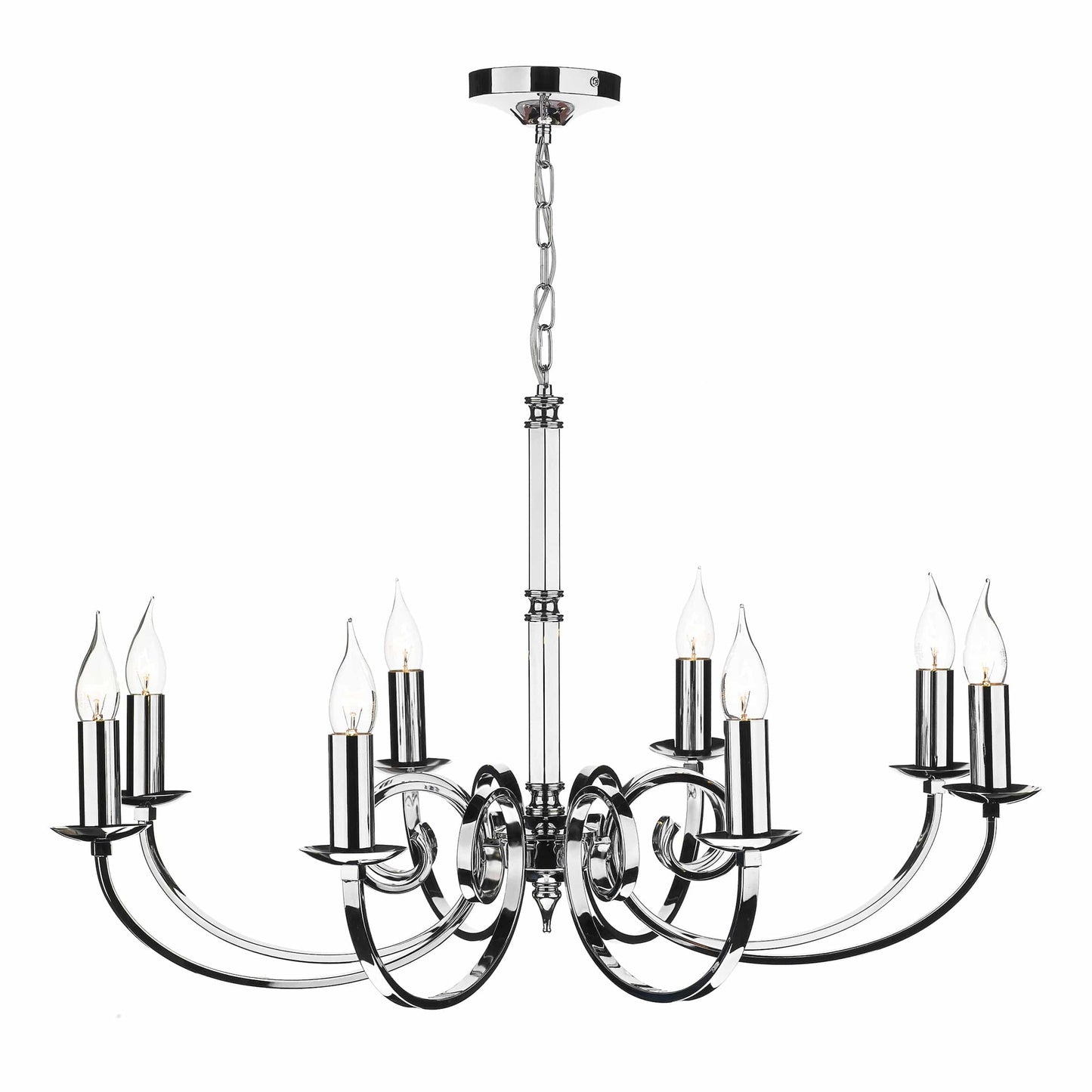 dar lighting Murray 8 Light Dual Mount Pendant Polished Chrome MUR0850