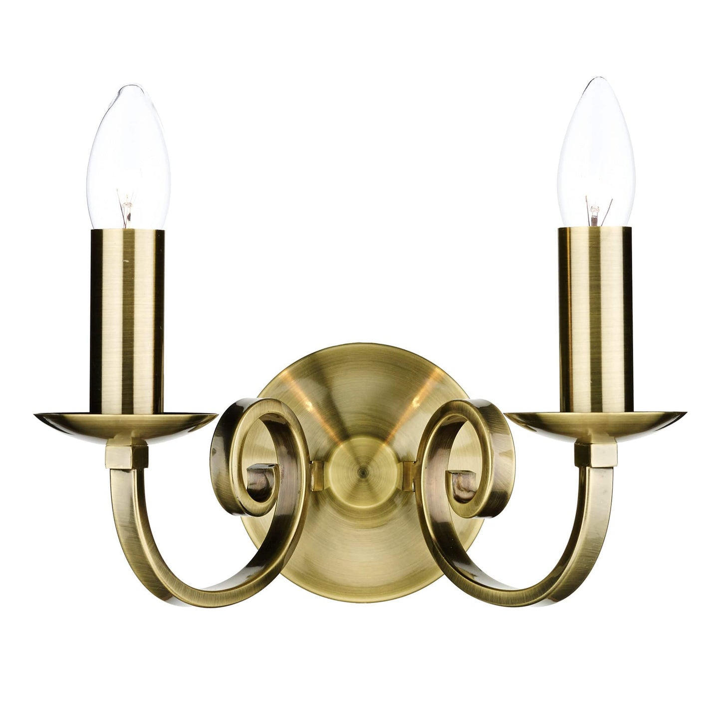 dar lighting Murray Double Wall Bracket Antique Brass MUR0975