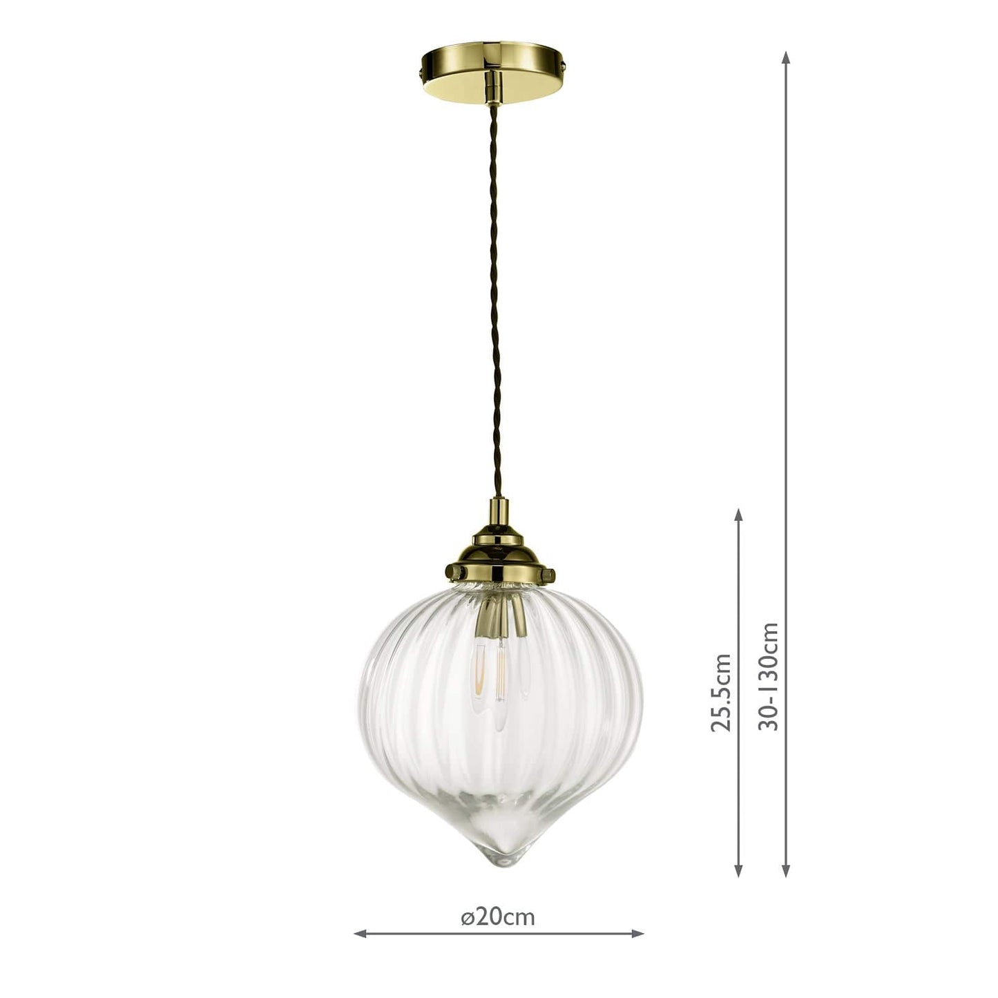 dar lighting Mya 1 Light Single Pendant Antique Brass Glass MYA0175