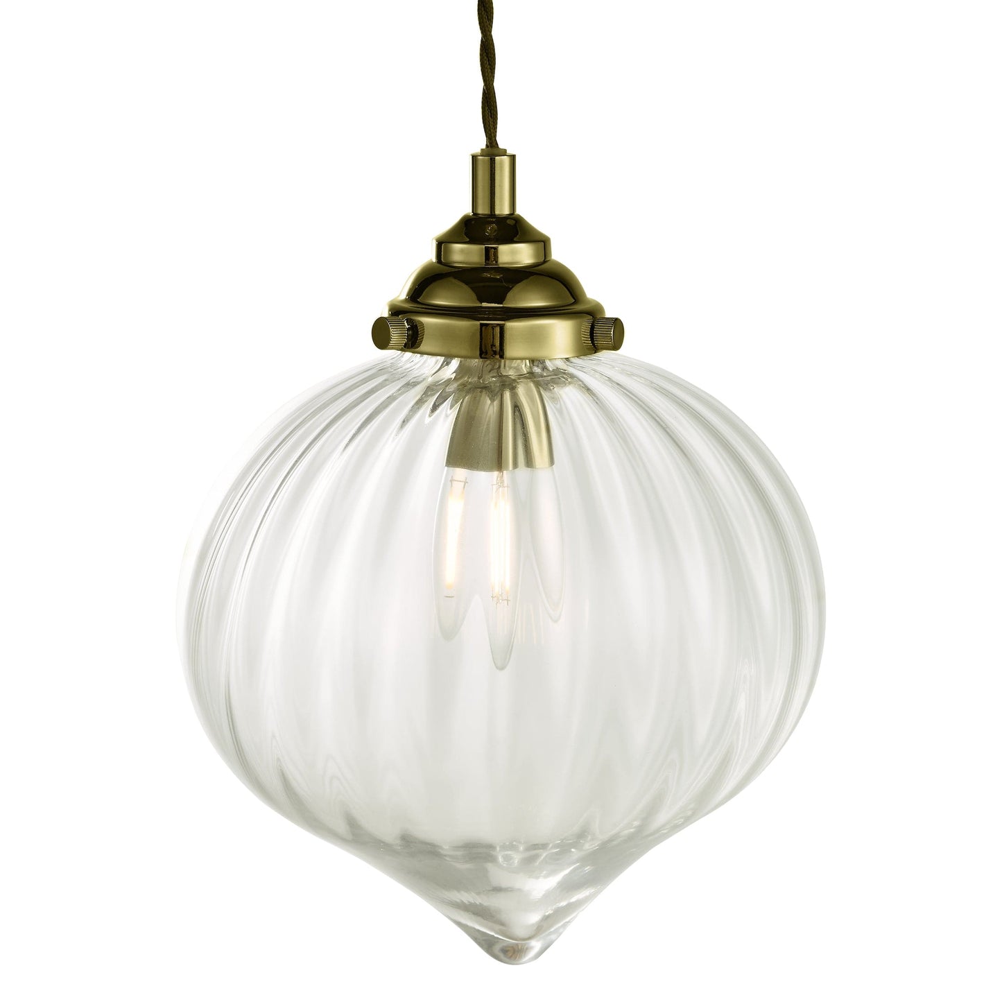 dar lighting Mya 1 Light Single Pendant Antique Brass Glass MYA0175