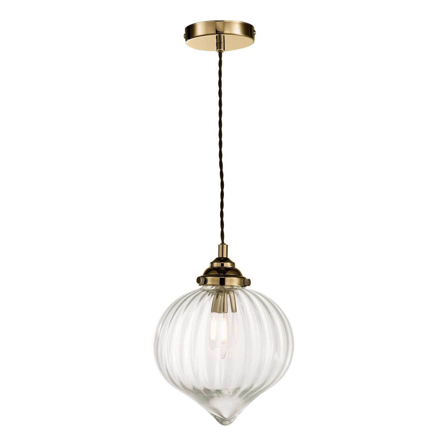 dar lighting Mya 1 Light Single Pendant Antique Brass Glass MYA0175