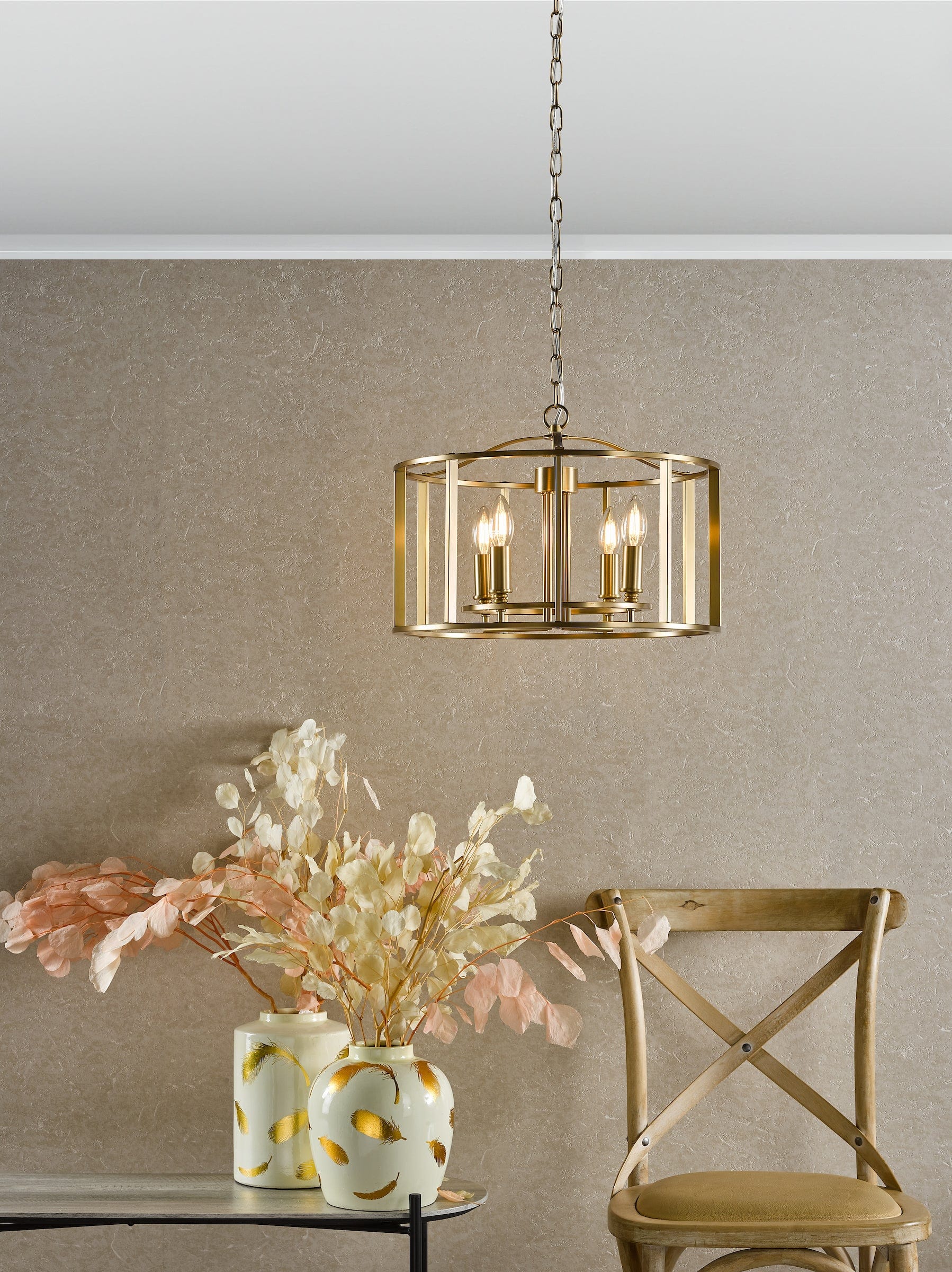 dar lighting Myka 4 Light Pendant Brushed Bronze MYK0463