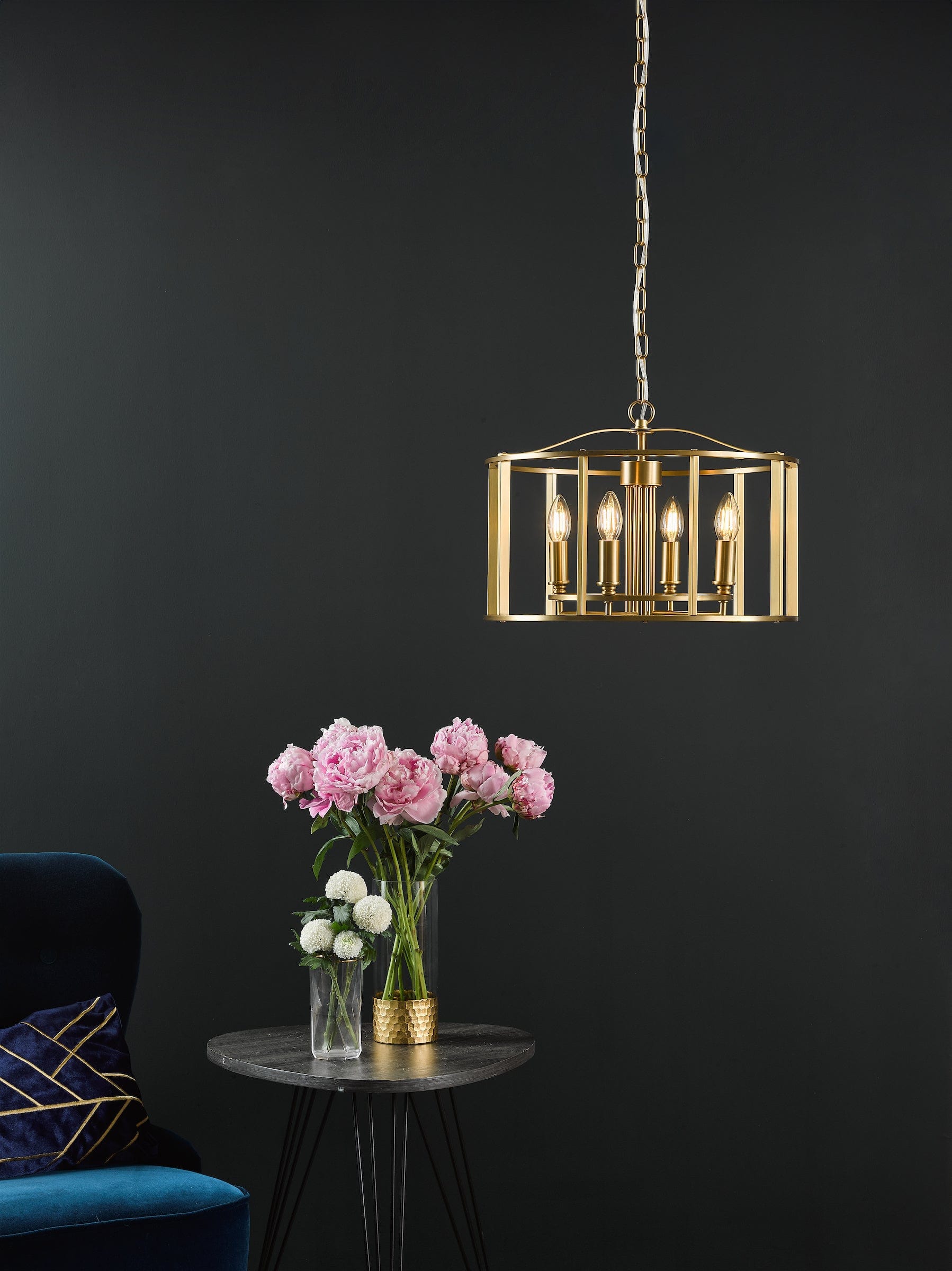 dar lighting Myka 4 Light Pendant Brushed Bronze MYK0463