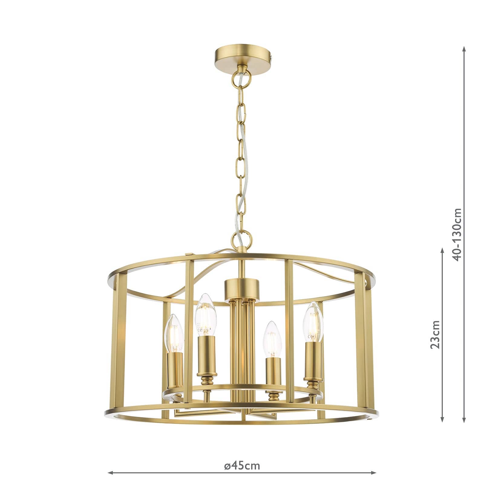 dar lighting Myka 4 Light Pendant Brushed Bronze MYK0463