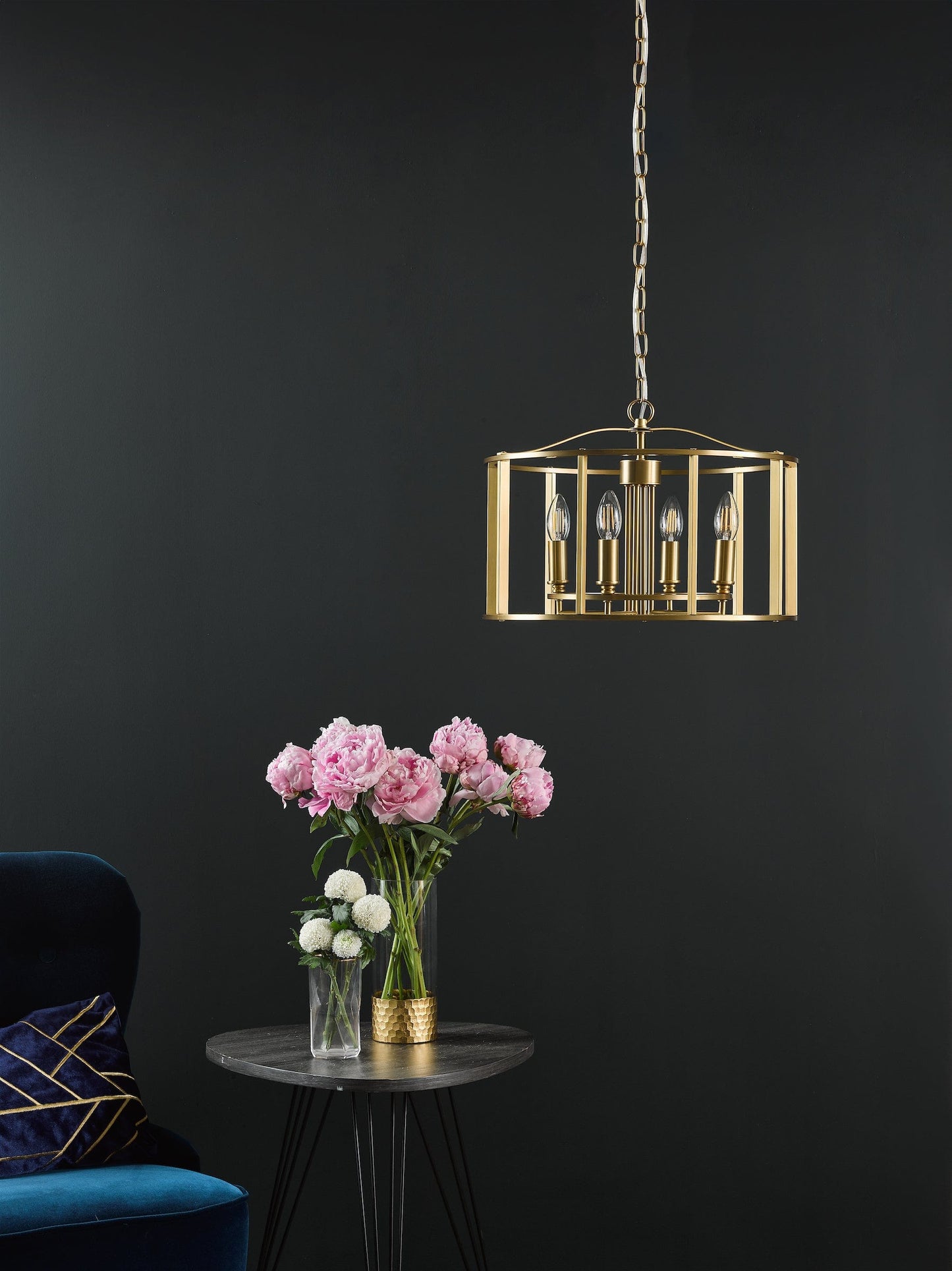 dar lighting Myka 4 Light Pendant Brushed Bronze MYK0463