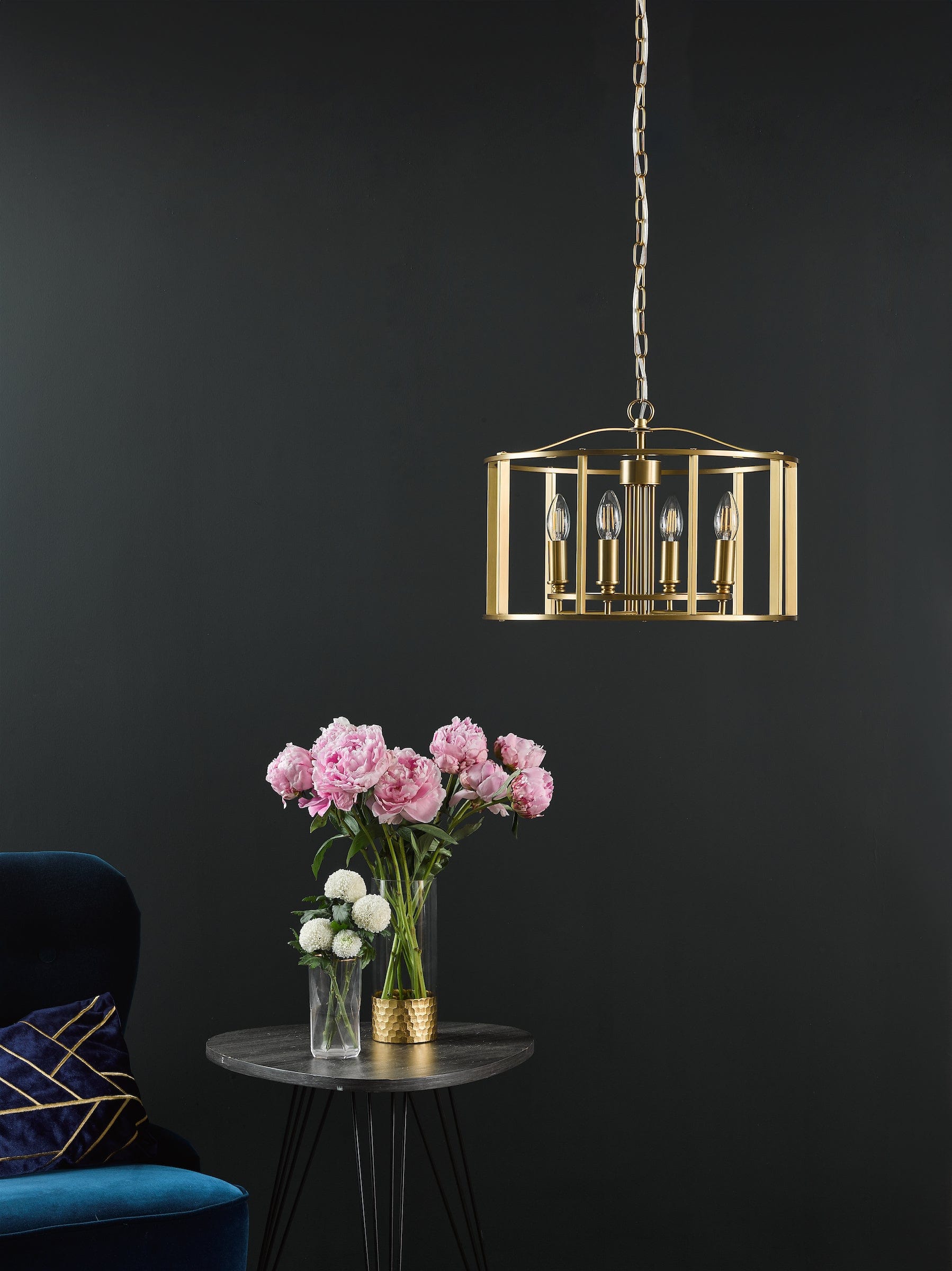 dar lighting Myka 4 Light Pendant Brushed Bronze MYK0463