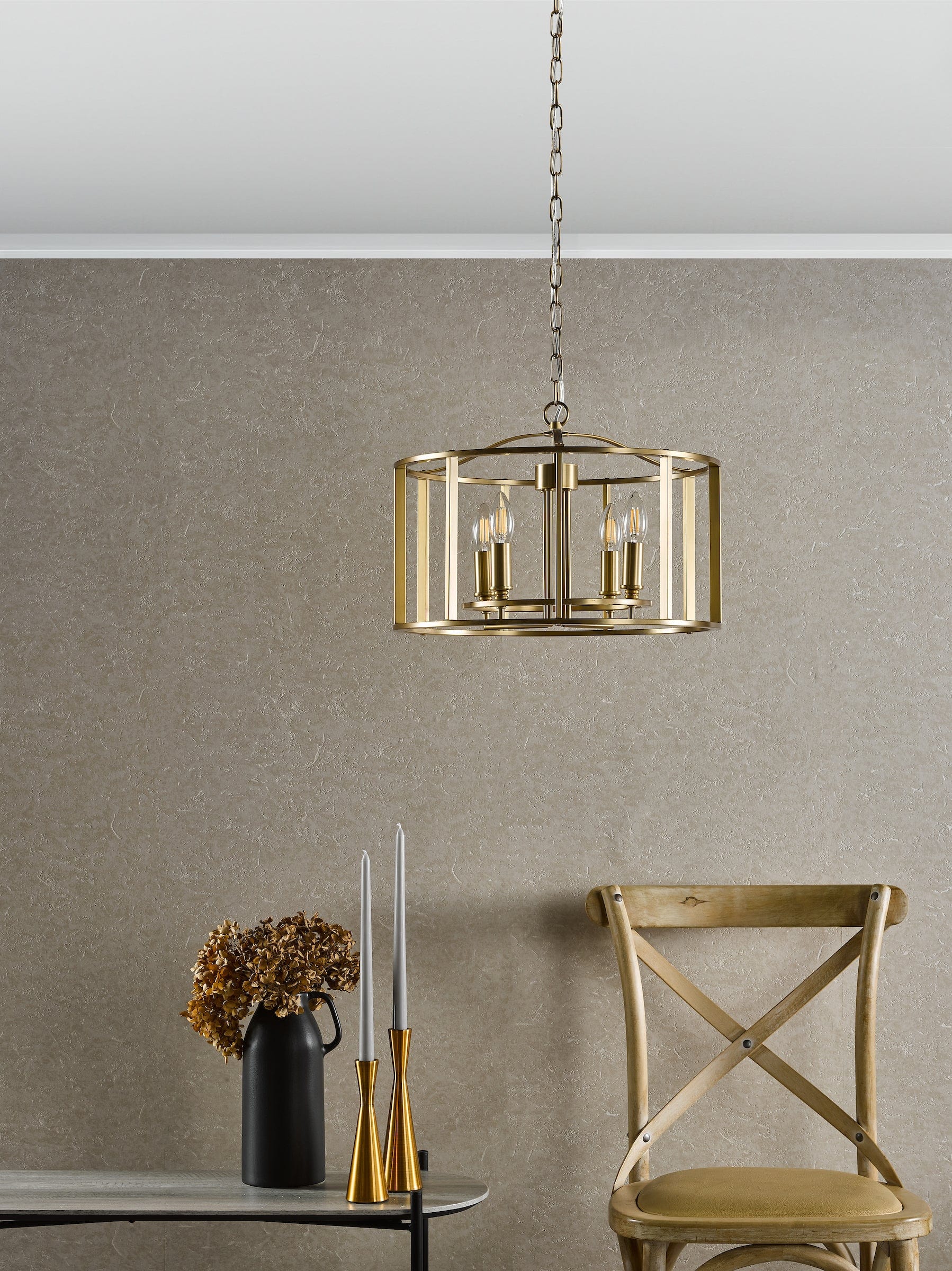 dar lighting Myka 4 Light Pendant Brushed Bronze MYK0463