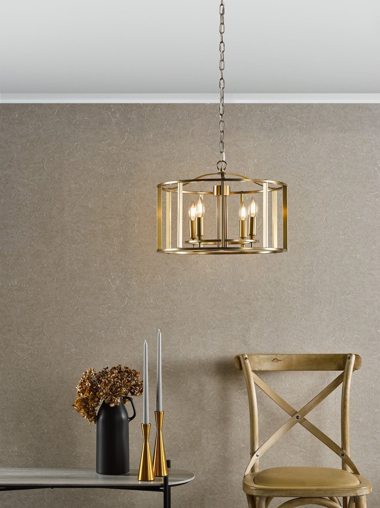 dar lighting Myka 4 Light Pendant Brushed Bronze MYK0463
