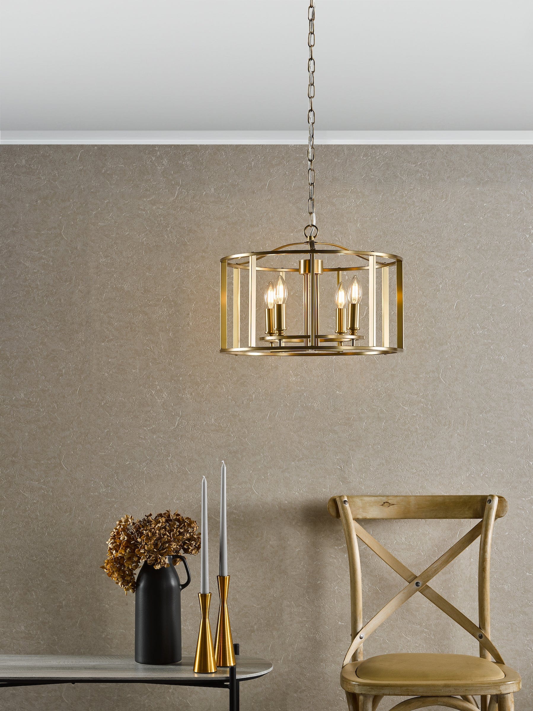 dar lighting Myka 4 Light Pendant Brushed Bronze MYK0463
