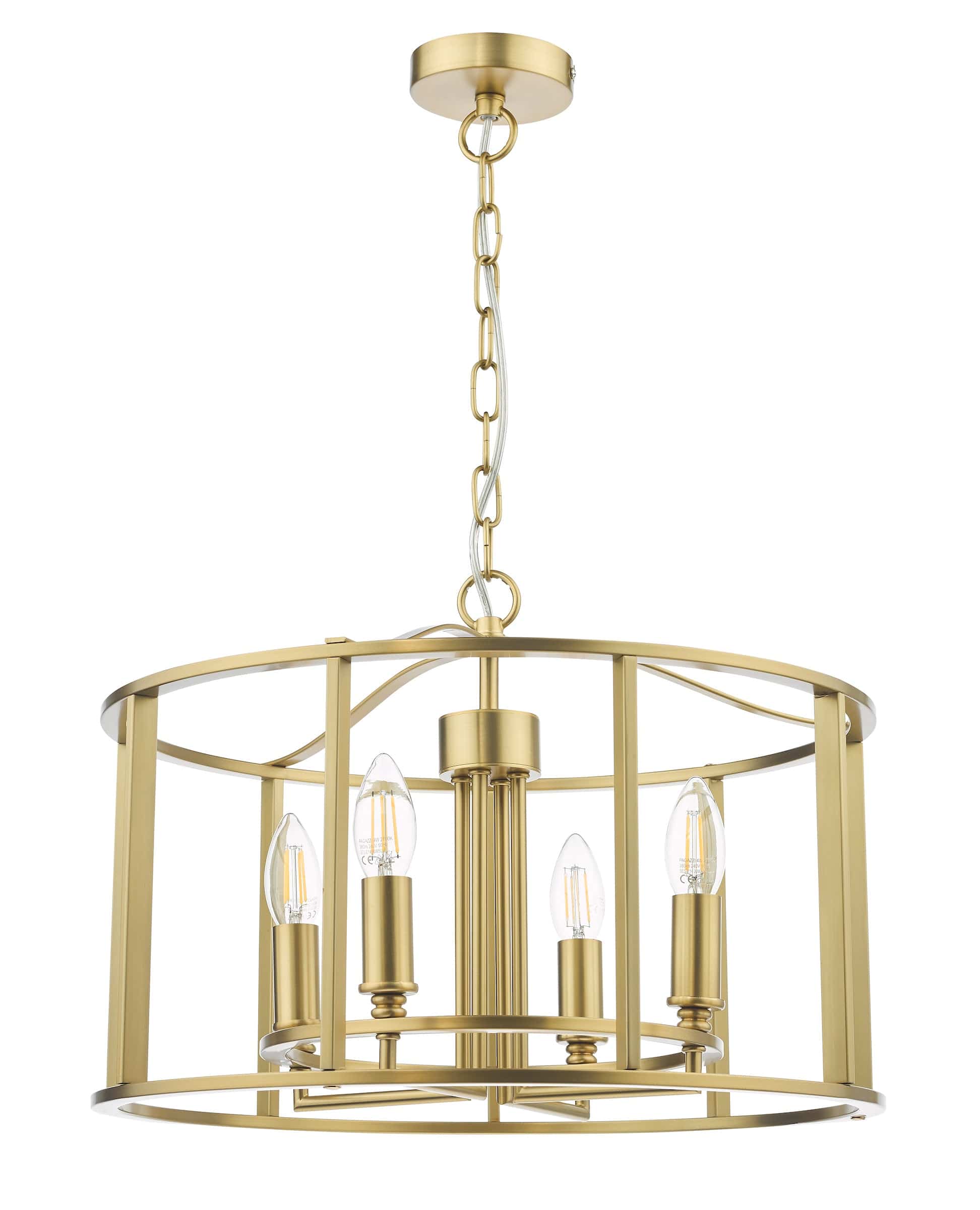 dar lighting Myka 4 Light Pendant Brushed Bronze MYK0463