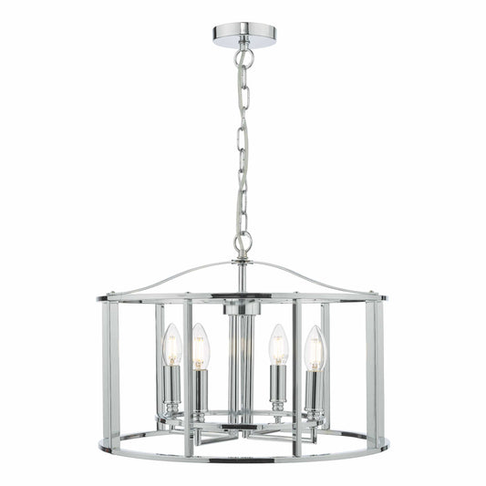 dar lighting Myka 4 Light Pendant Polished Chrome MYK0450