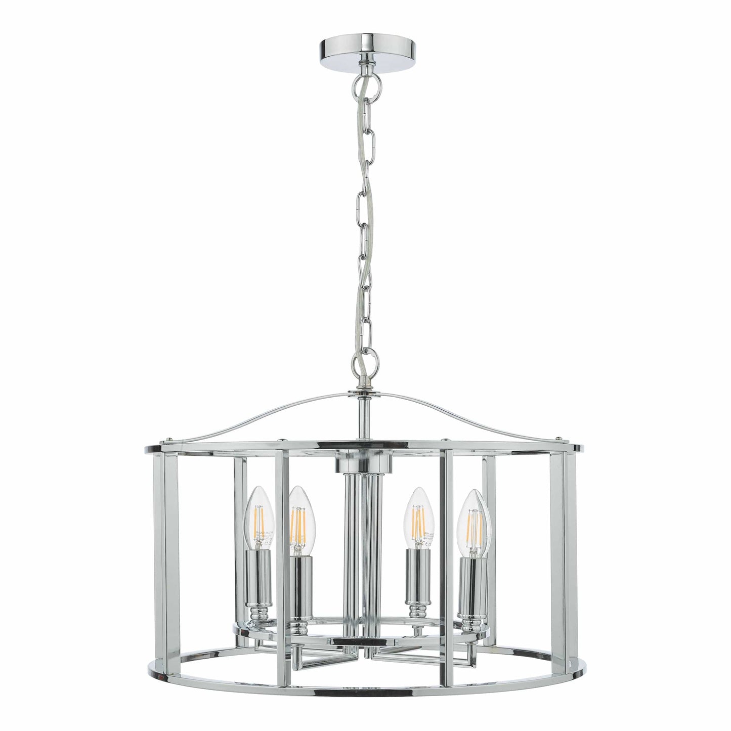 dar lighting Myka 4 Light Pendant Polished Chrome MYK0450