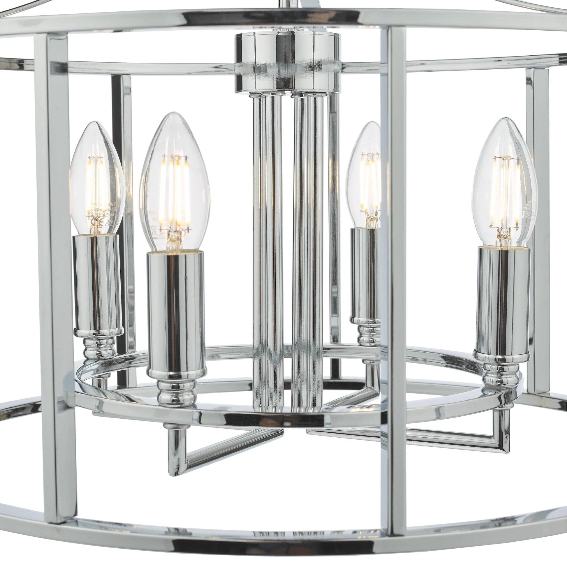 dar lighting Myka 4 Light Pendant Polished Chrome MYK0450