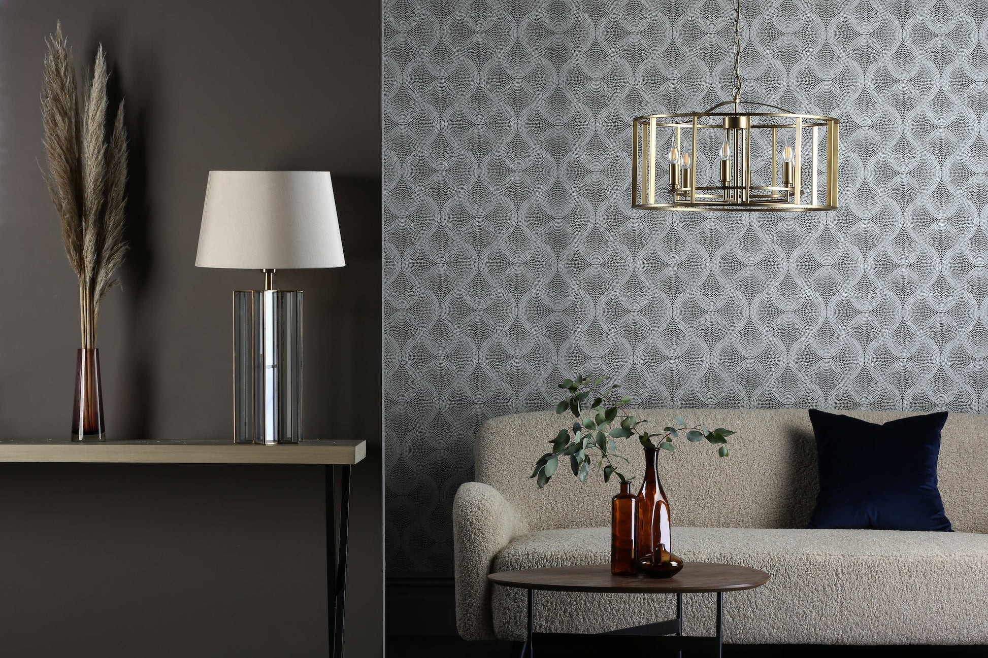 dar lighting Myka 6 Light Pendant Brushed Bronze MYK0663