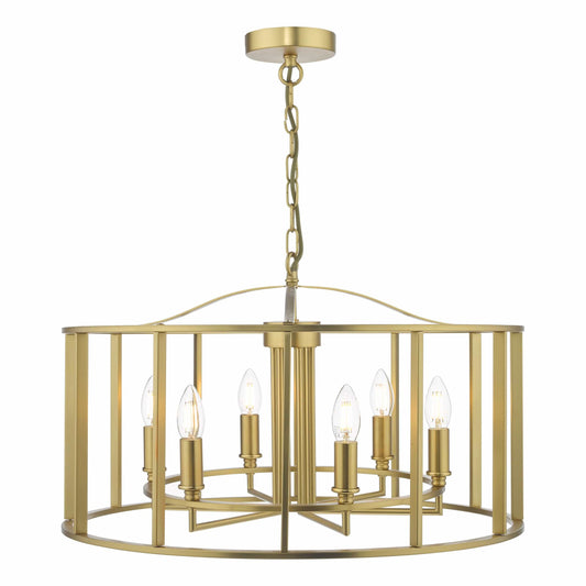 dar lighting Myka 6 Light Pendant Brushed Bronze MYK0663