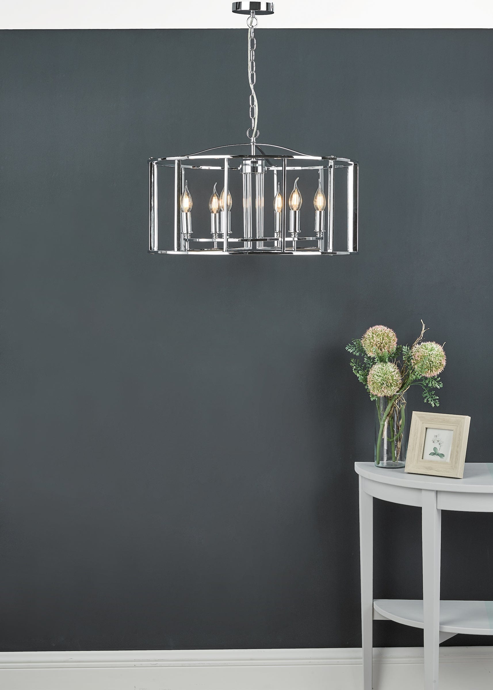 dar lighting Myka 6 Light Pendant Polished Chrome MYK0650