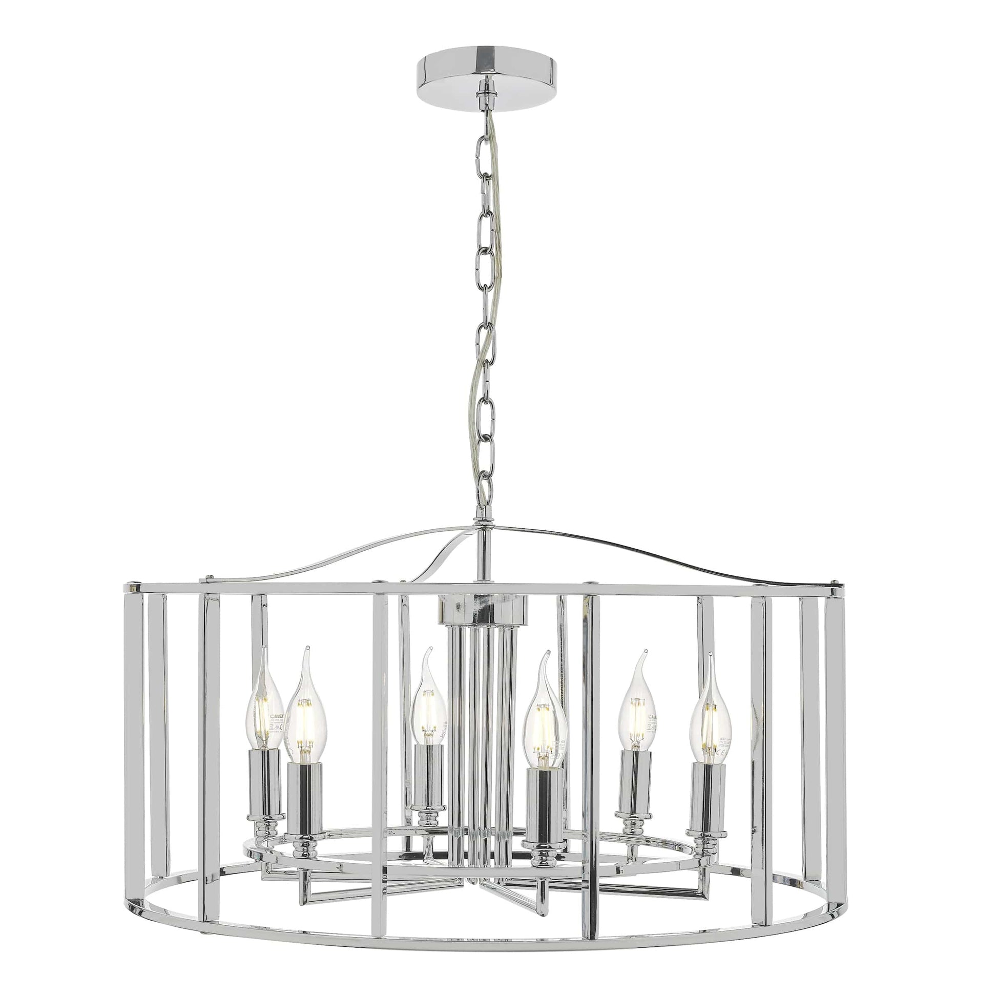 dar lighting Myka 6 Light Pendant Polished Chrome MYK0650