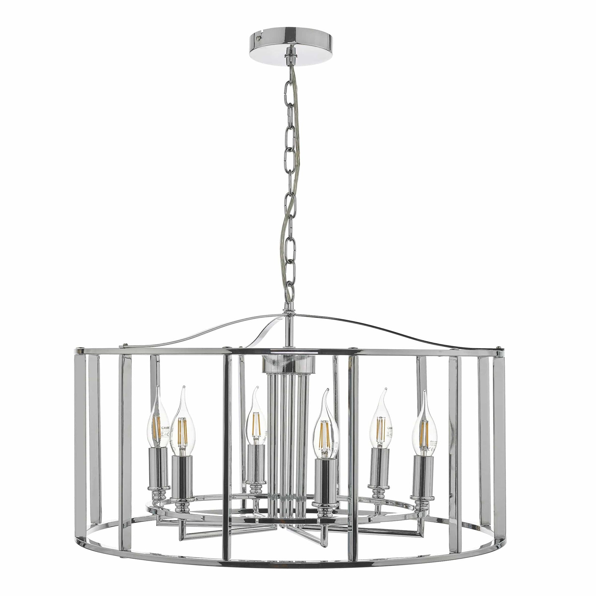 dar lighting Myka 6 Light Pendant Polished Chrome MYK0650