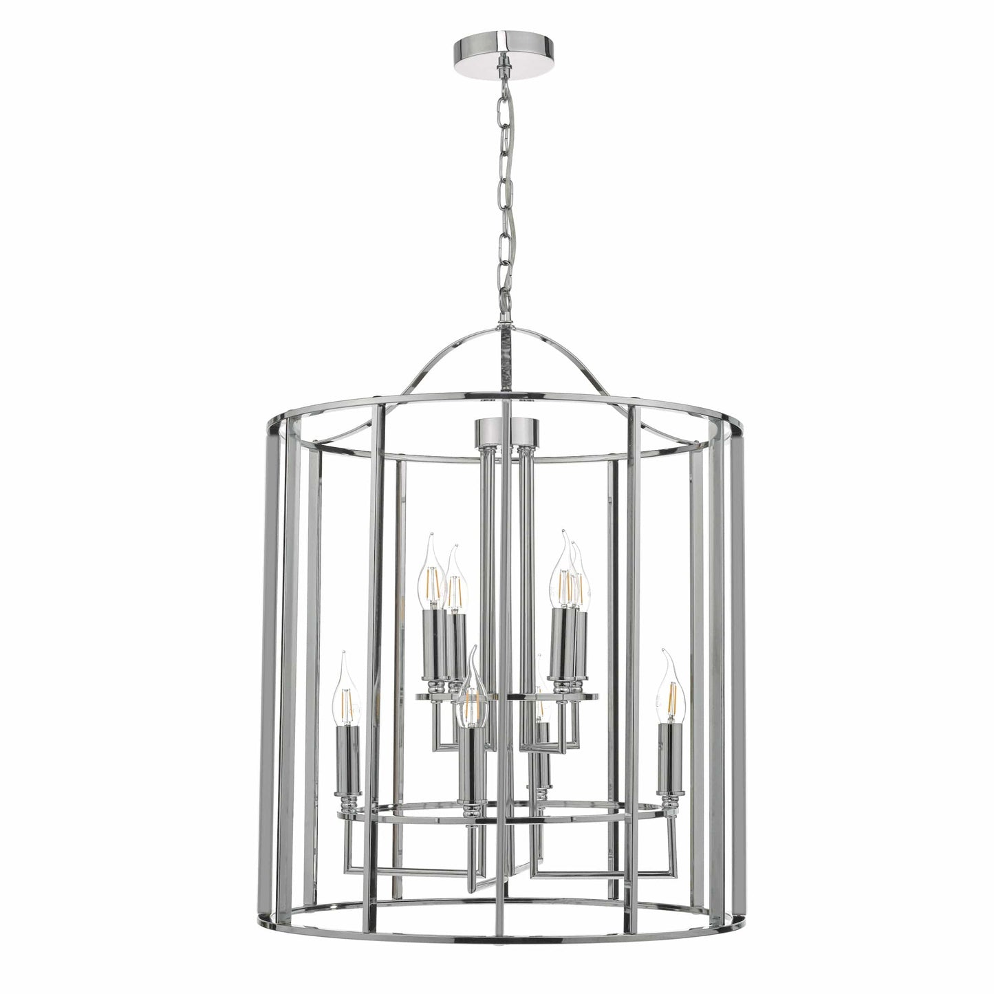 dar lighting Myka 8lt Lantern Polished Chrome MYK0850