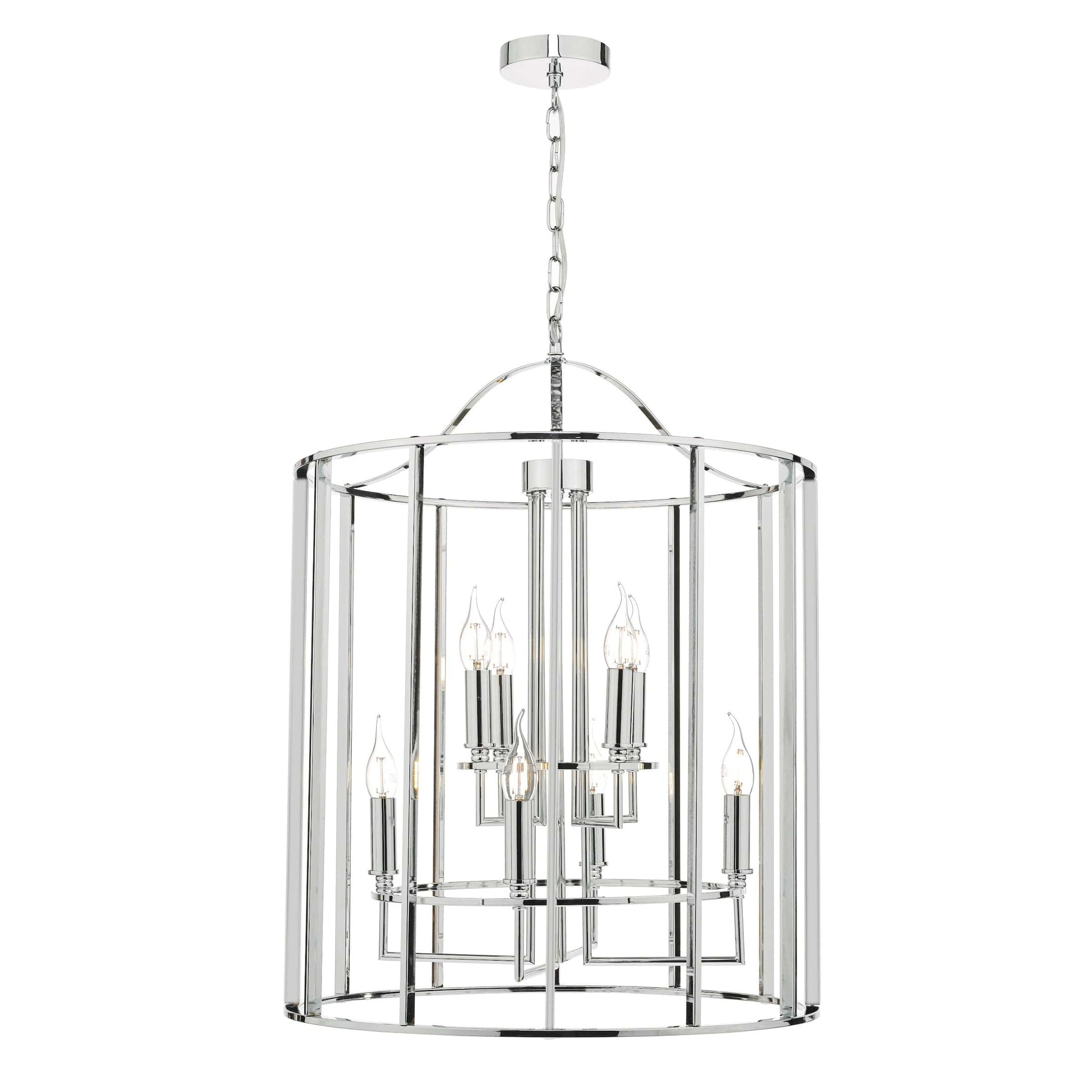 dar lighting Myka 8lt Lantern Polished Chrome MYK0850