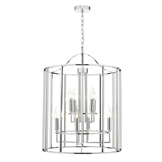 dar lighting Myka 8lt Lantern Polished Chrome MYK0850