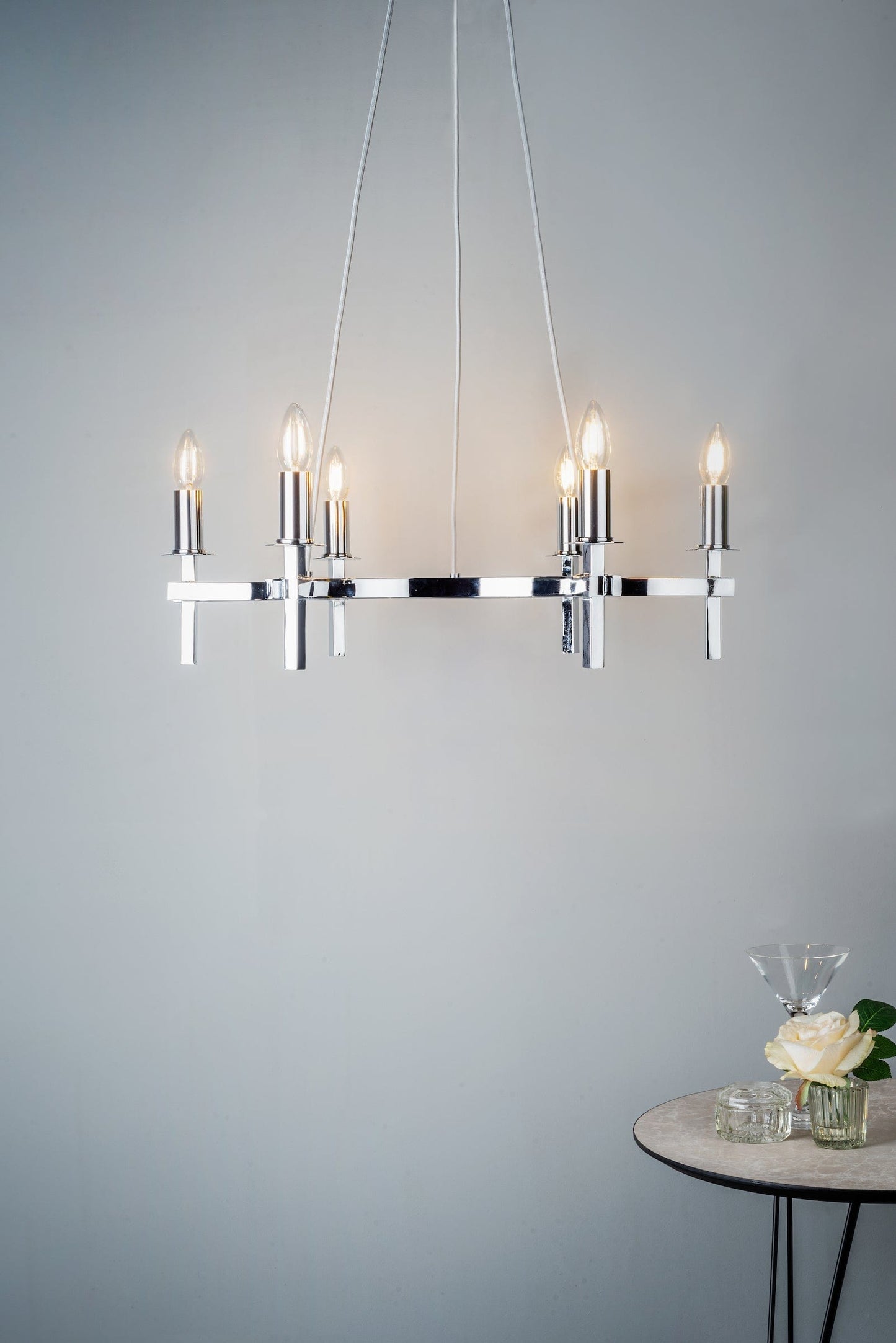 dar lighting Nacala 6 Light Pendant Polished Chrome NAC0650