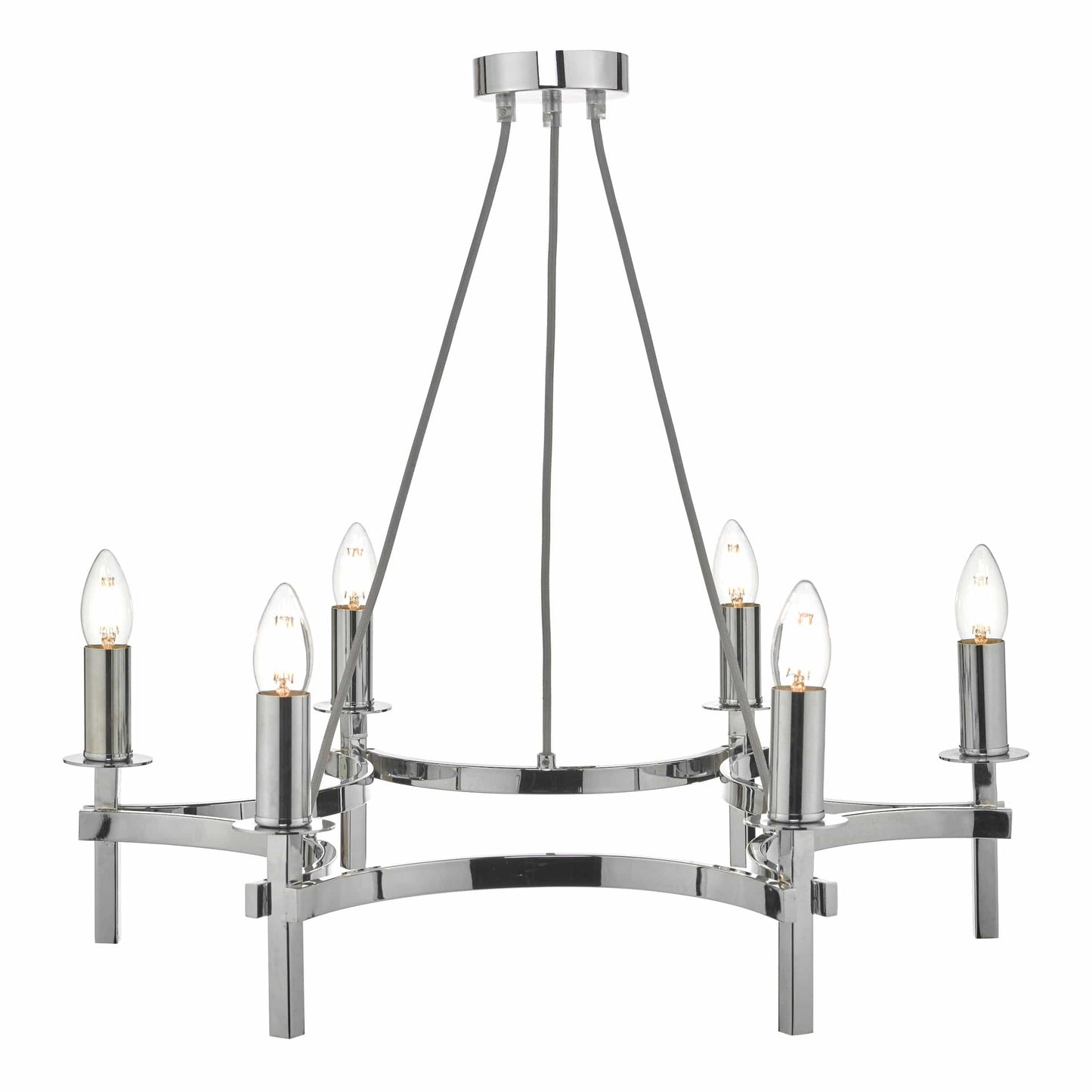 dar lighting Nacala 6 Light Pendant Polished Chrome NAC0650