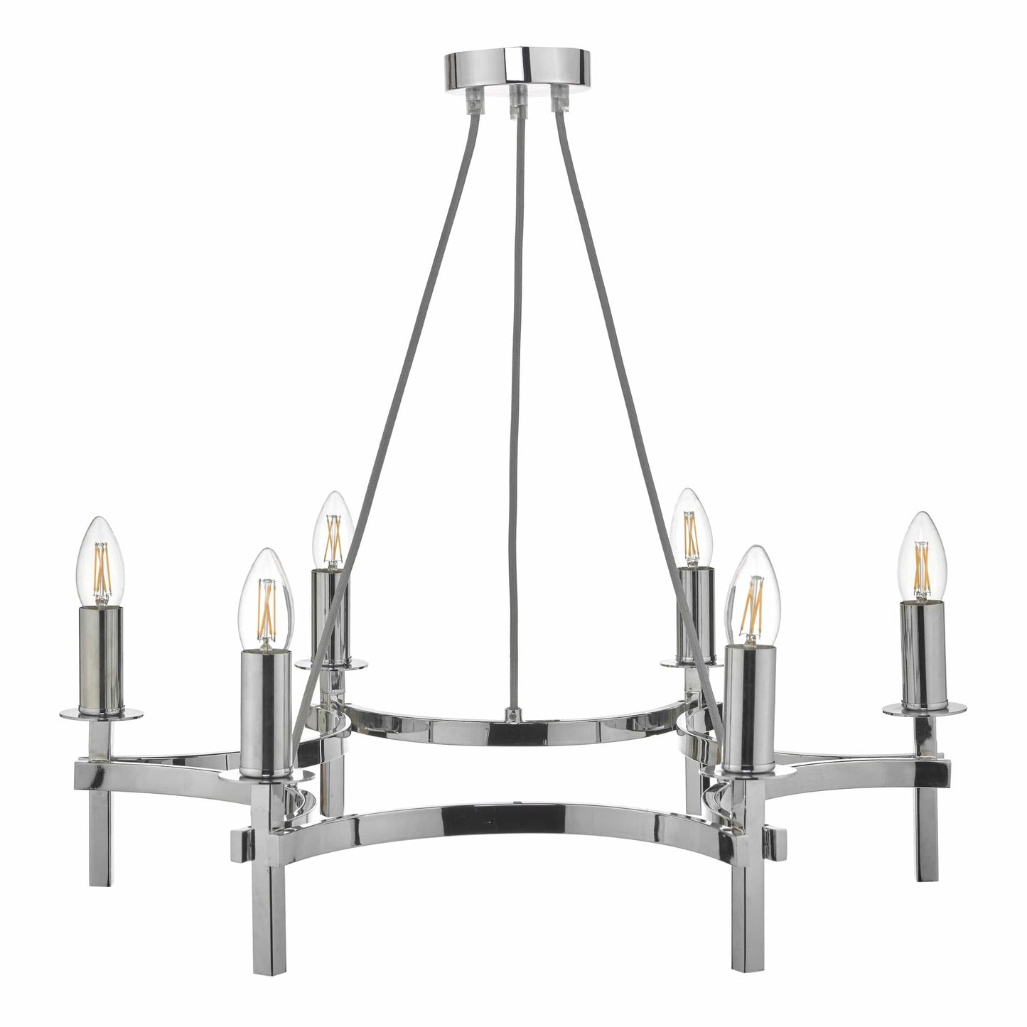 dar lighting Nacala 6 Light Pendant Polished Chrome NAC0650