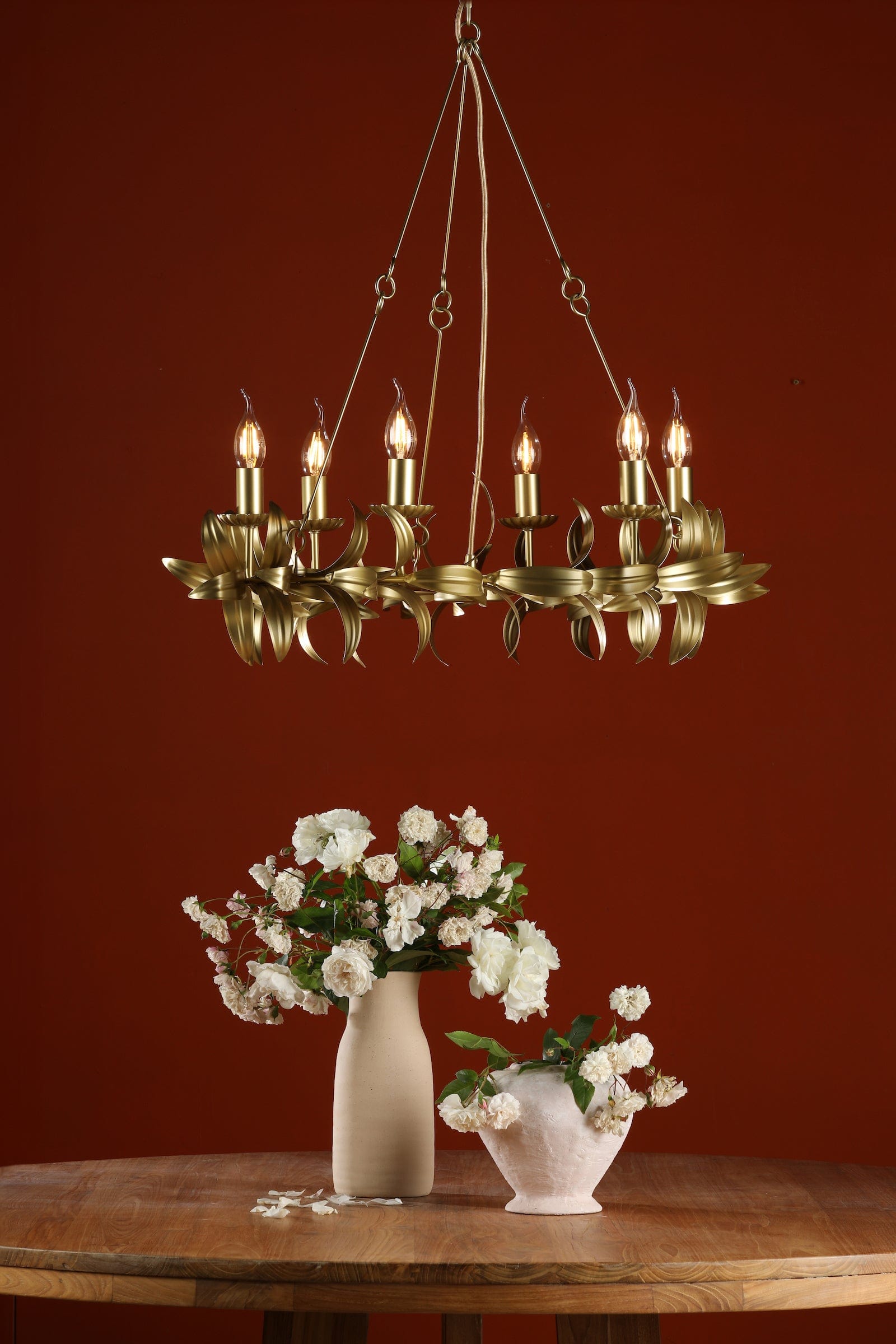 dar lighting Nadria 6 Light Pendant Satin Gold NAD0635