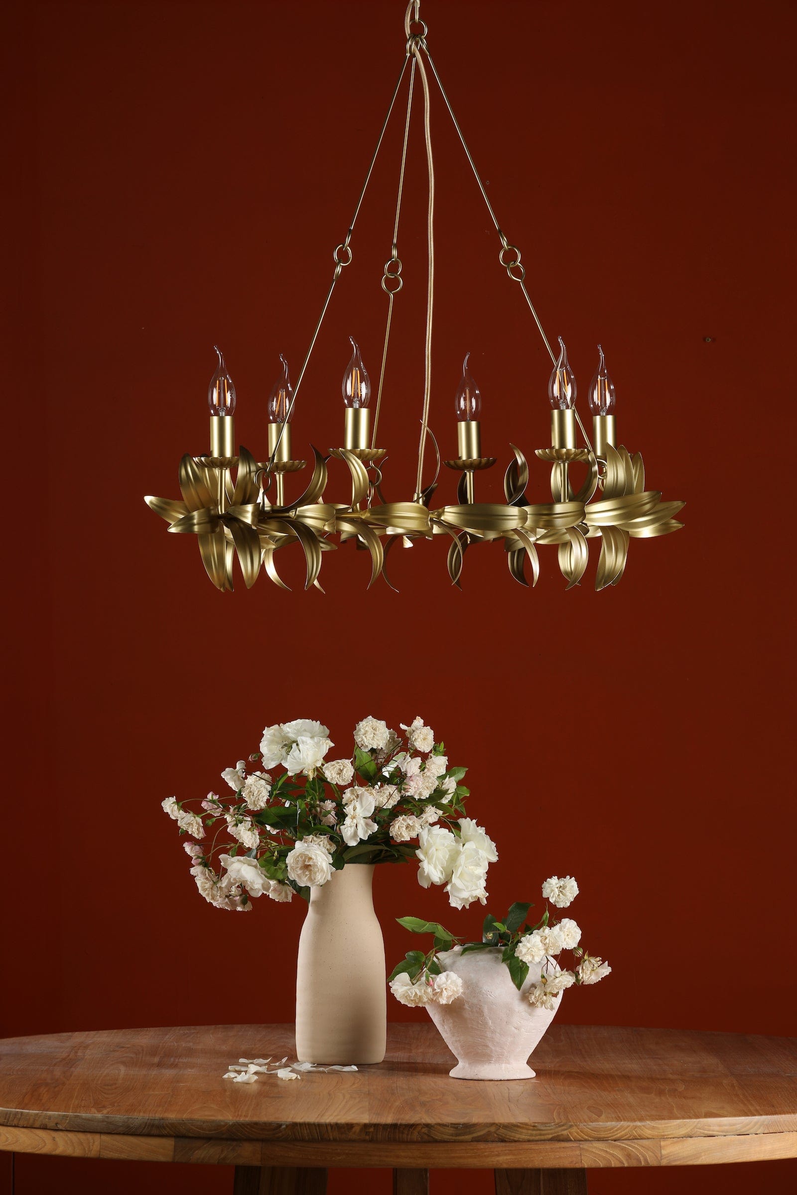 dar lighting Nadria 6 Light Pendant Satin Gold NAD0635