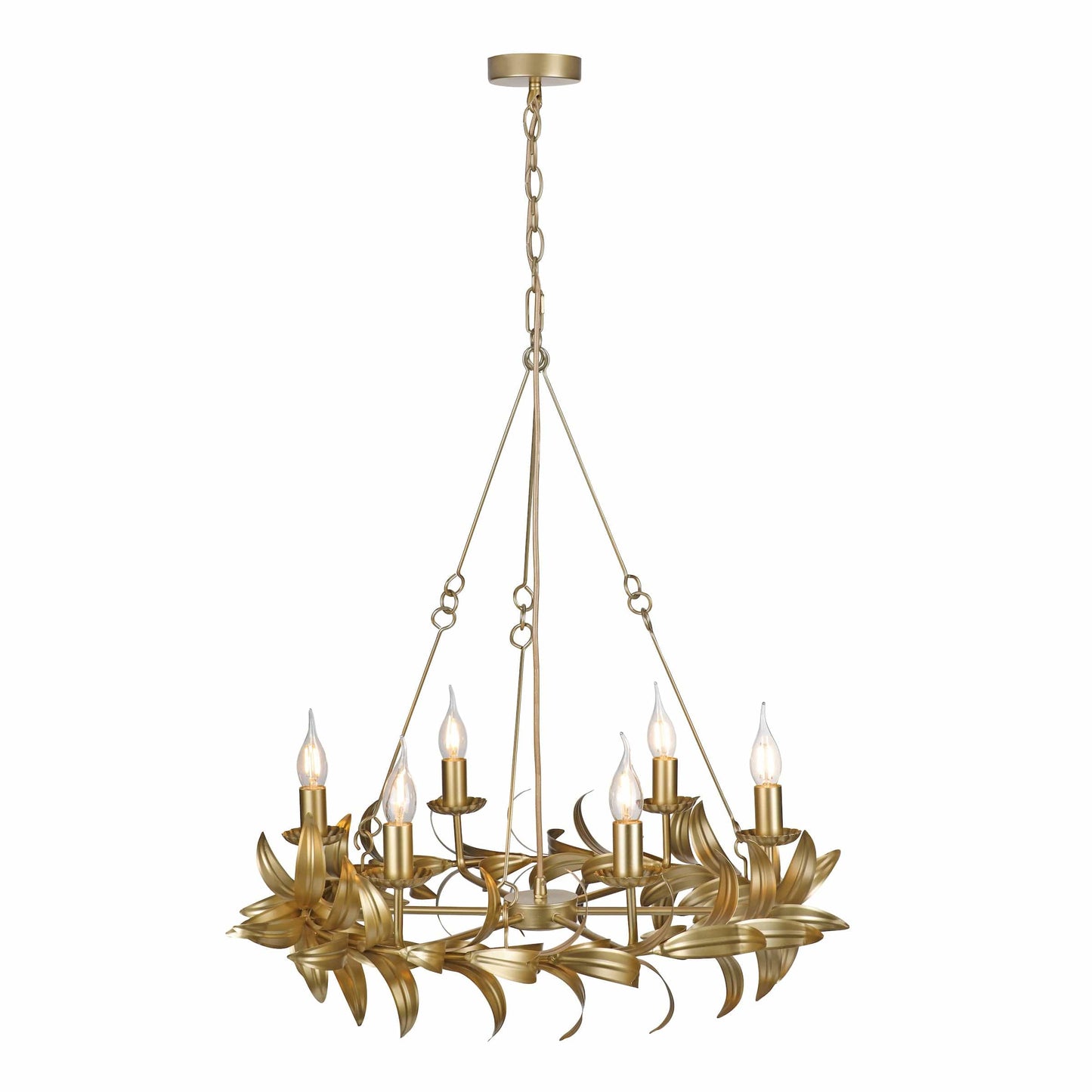 dar lighting Nadria 6 Light Pendant Satin Gold NAD0635