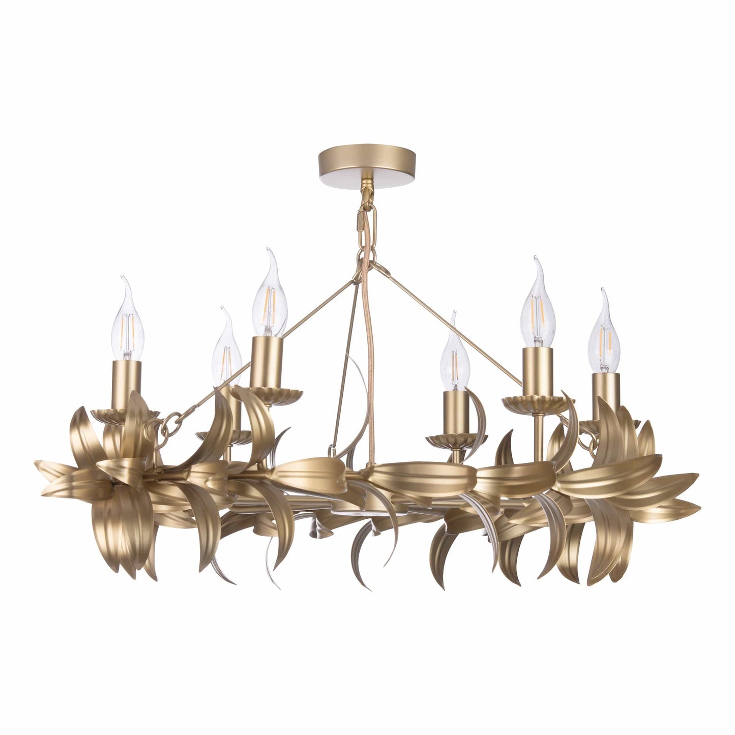 dar lighting Nadria 6 Light Pendant Satin Gold NAD0635