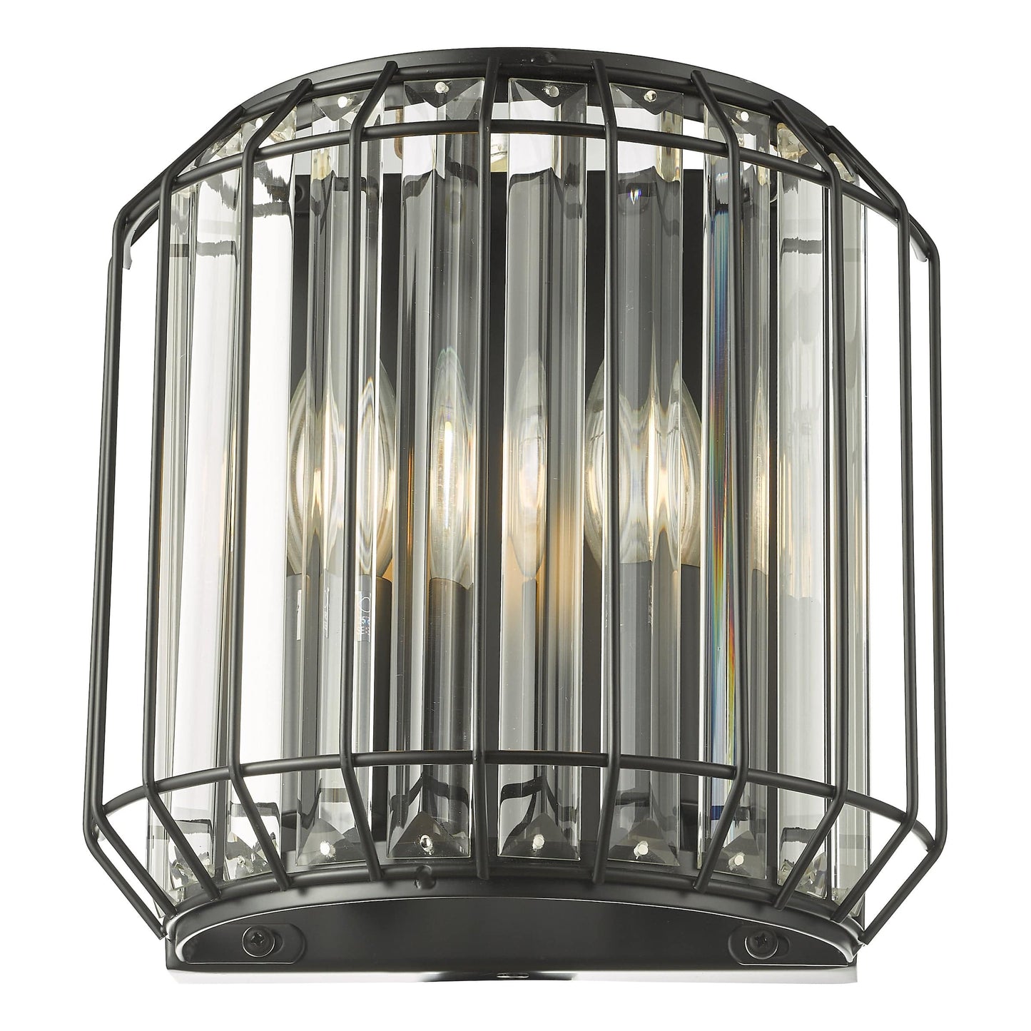 dar lighting Naeva 2 Light Wall Light Matt Black Glass NAE0922