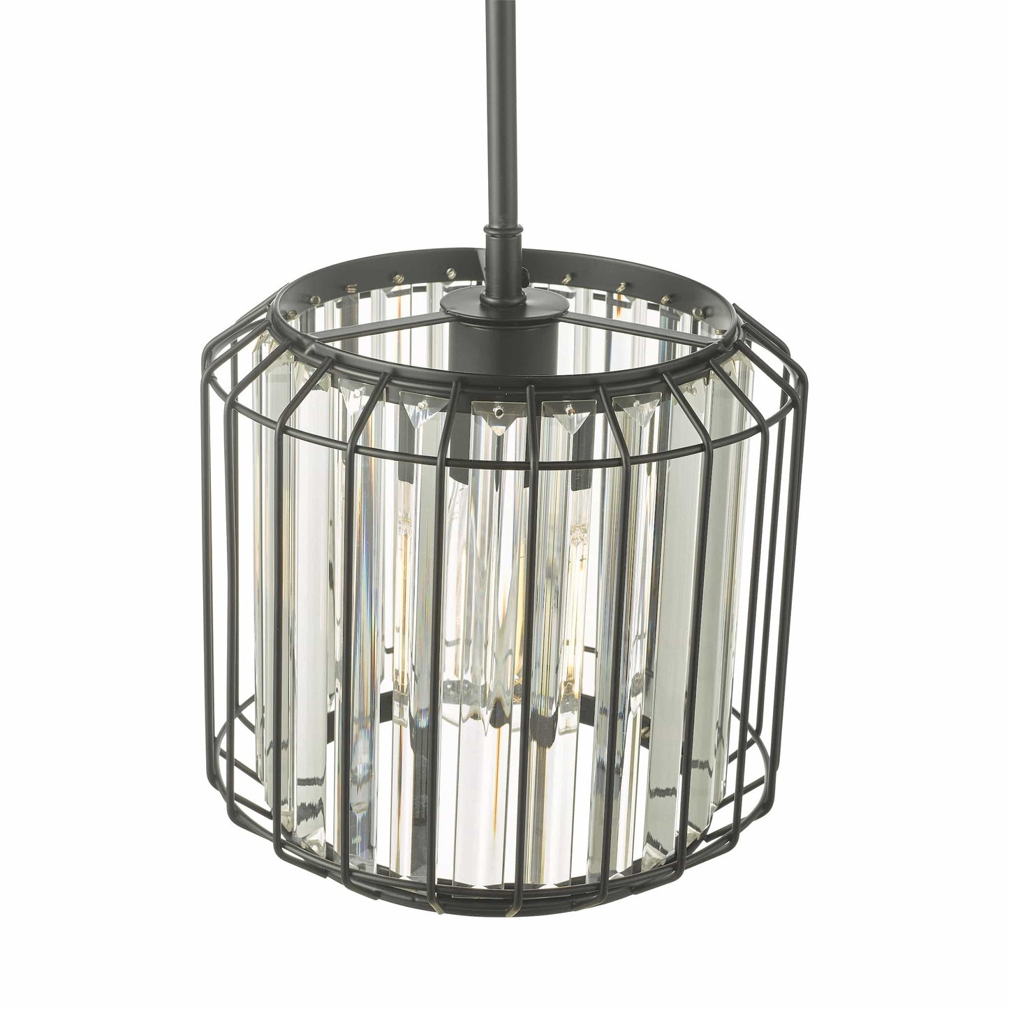 dar lighting Naeva Pendant Satin Black & Crystal NAE0122