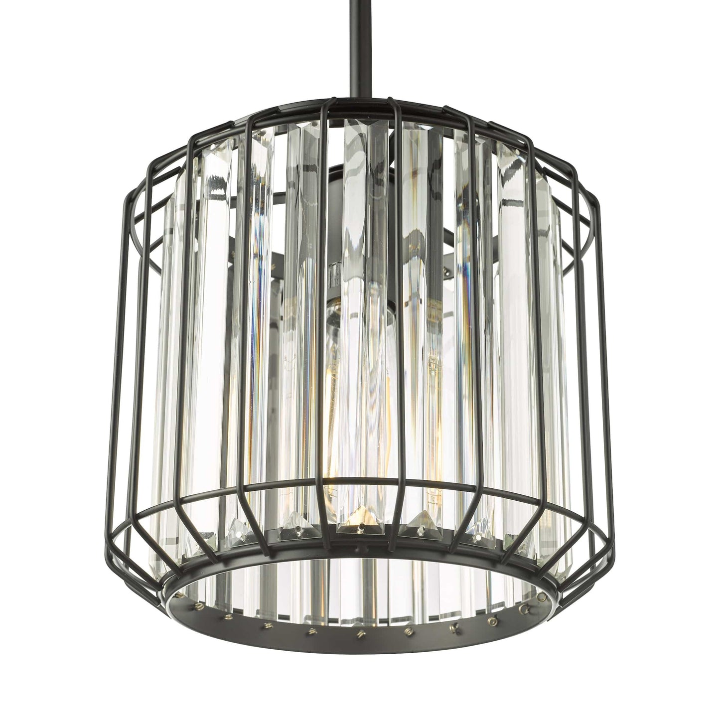 dar lighting Naeva Pendant Satin Black & Crystal NAE0122