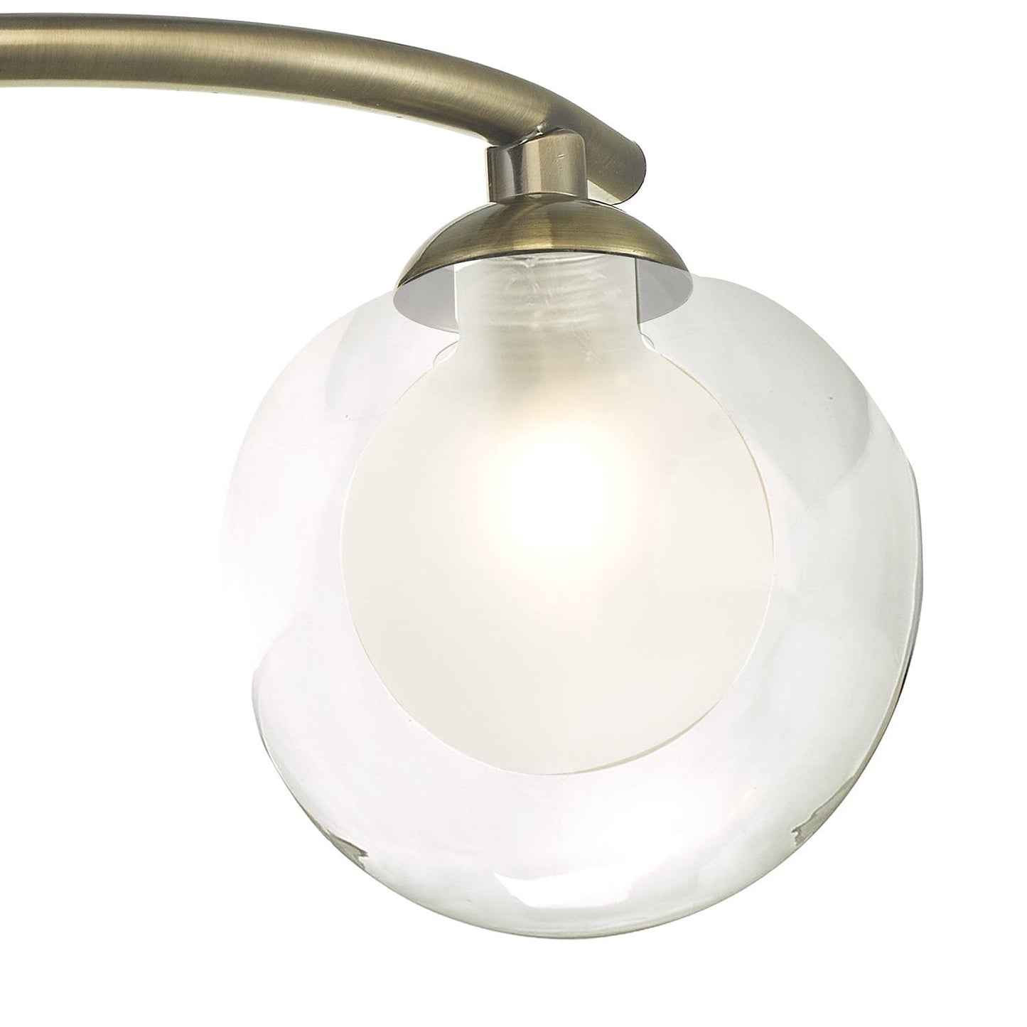 dar lighting Nakita 3 Light Semi Flush Antique Brass With Clear/Opal Glass NAK5375-04