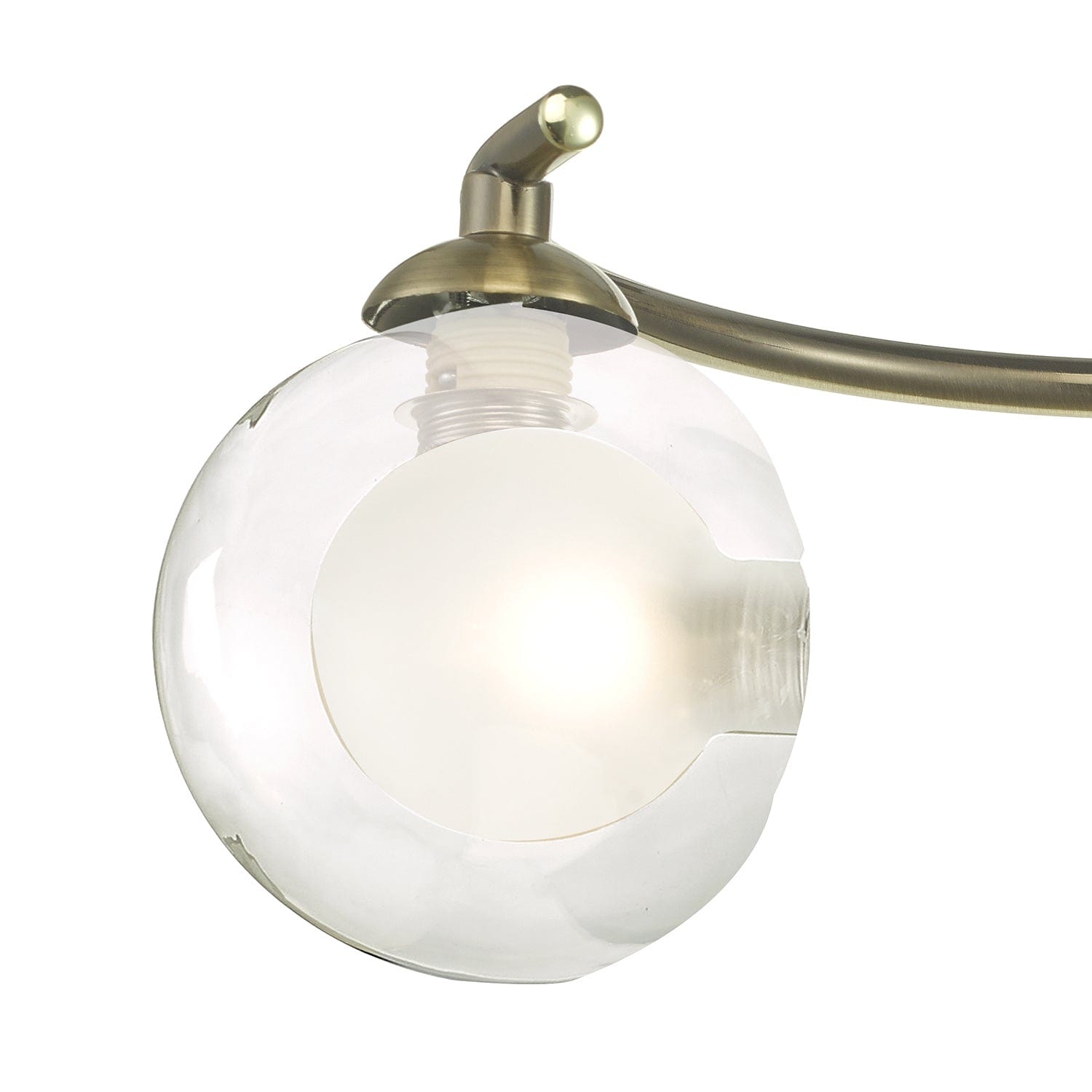 dar lighting Nakita 3 Light Semi Flush Antique Brass With Clear/Opal Glass NAK5375-04